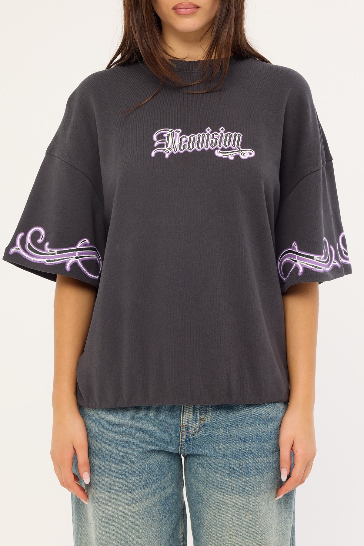 Neovision Grime Relaxed Fit Baby Tee Washed Black - Image 6
