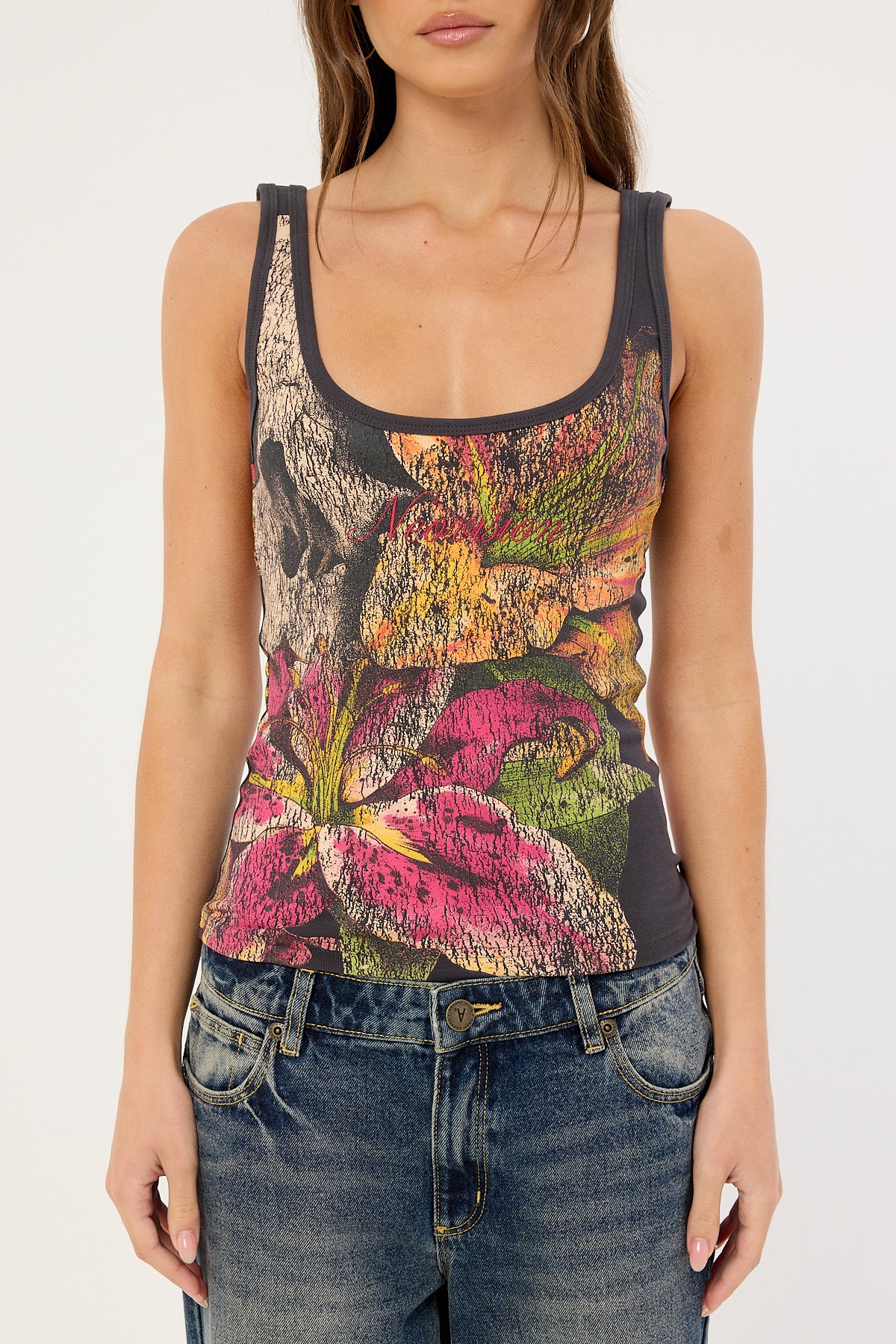 Neovision Grimrose Singlet Tank Top Washed Black - Image 6