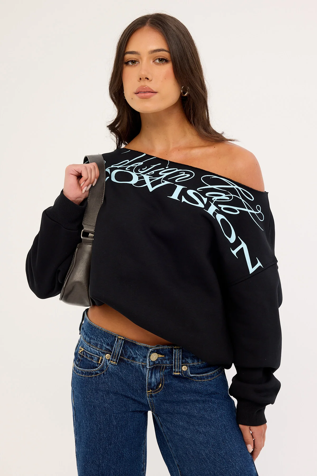Neovision Hack Off Shoulder Crew Black