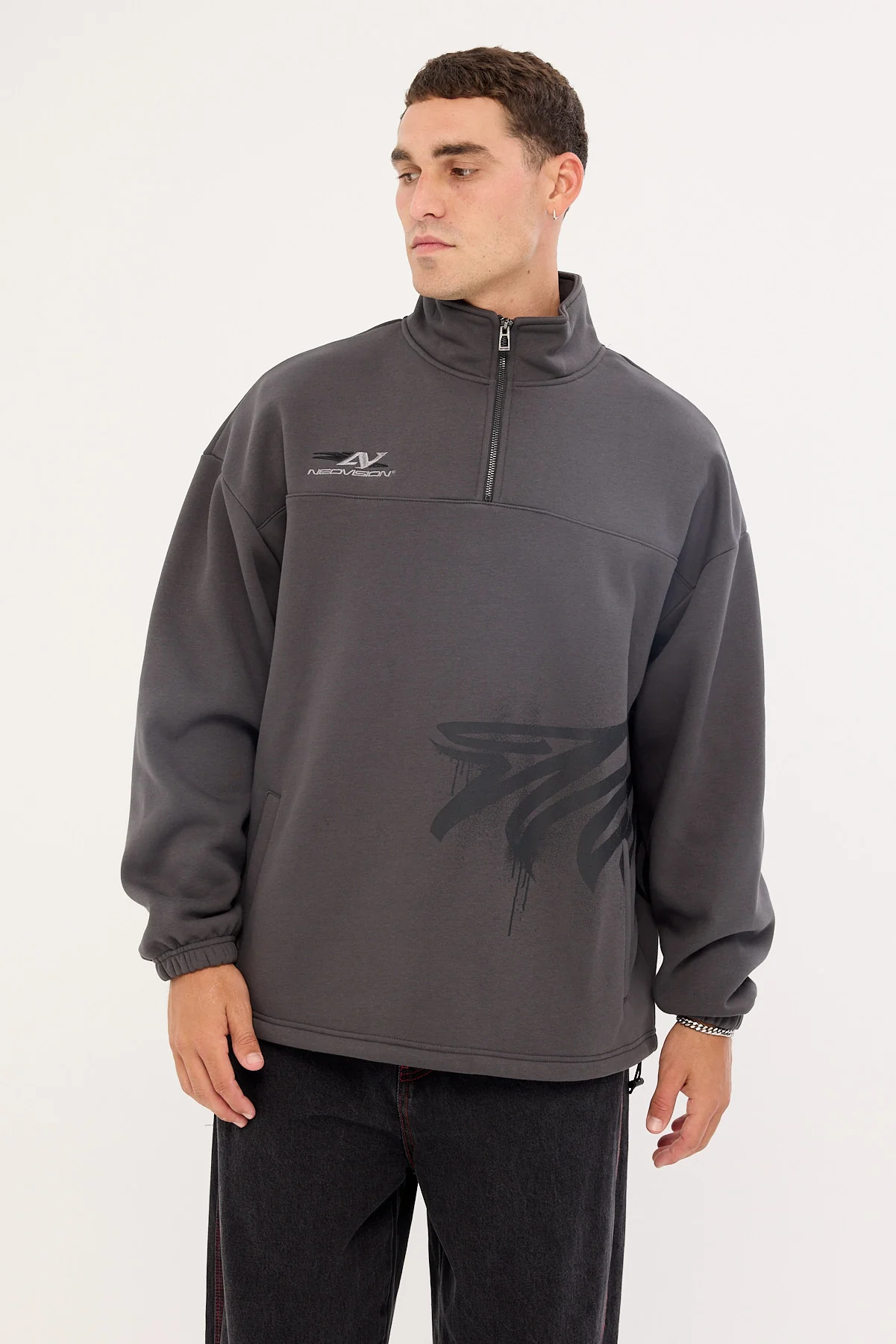 Neovision Havok Elastic Quarter Zip Crew Ash Black