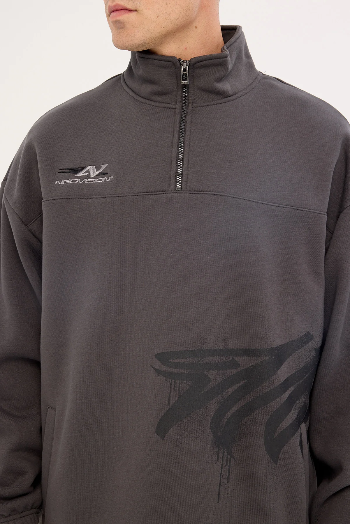 Neovision Havok Elastic Quarter Zip Crew Ash Black - Image 3