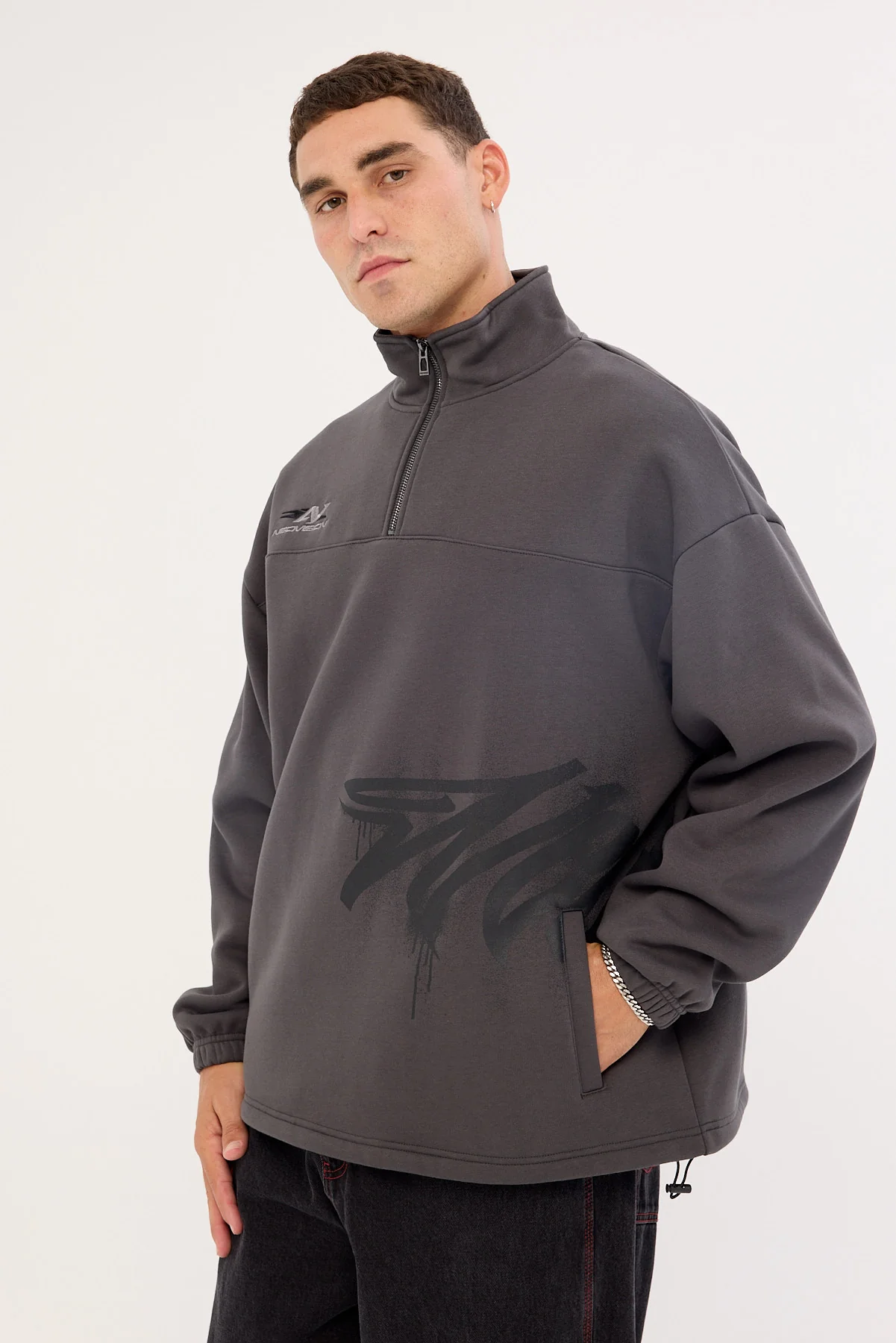 Neovision Havok Elastic Quarter Zip Crew Ash Black - Image 4