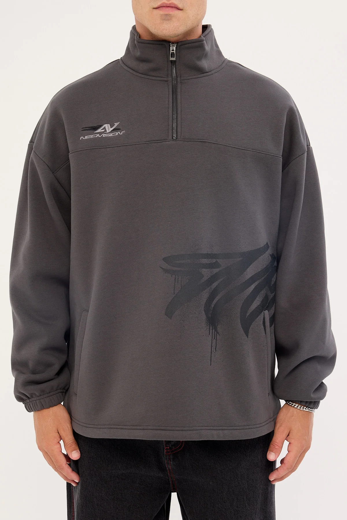 Neovision Havok Elastic Quarter Zip Crew Ash Black - Image 7