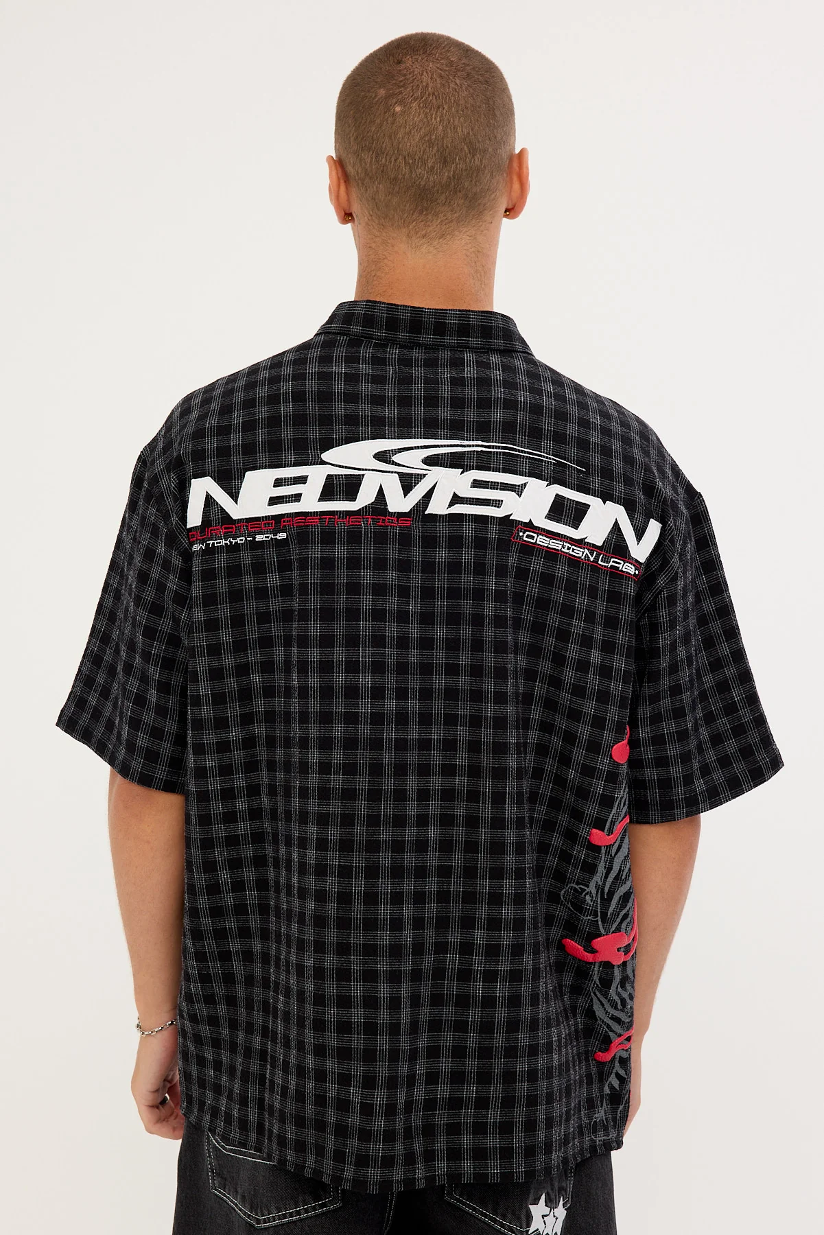 Neovision Hunt Check Oversize Shirt Black Check