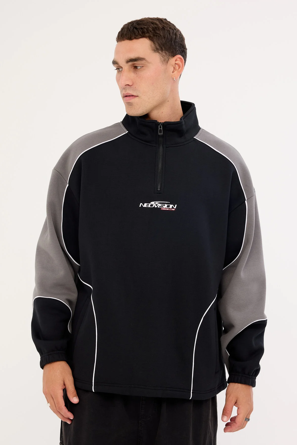 Neovision Hunt Elastic Quarter Zip Crew Black/Grey