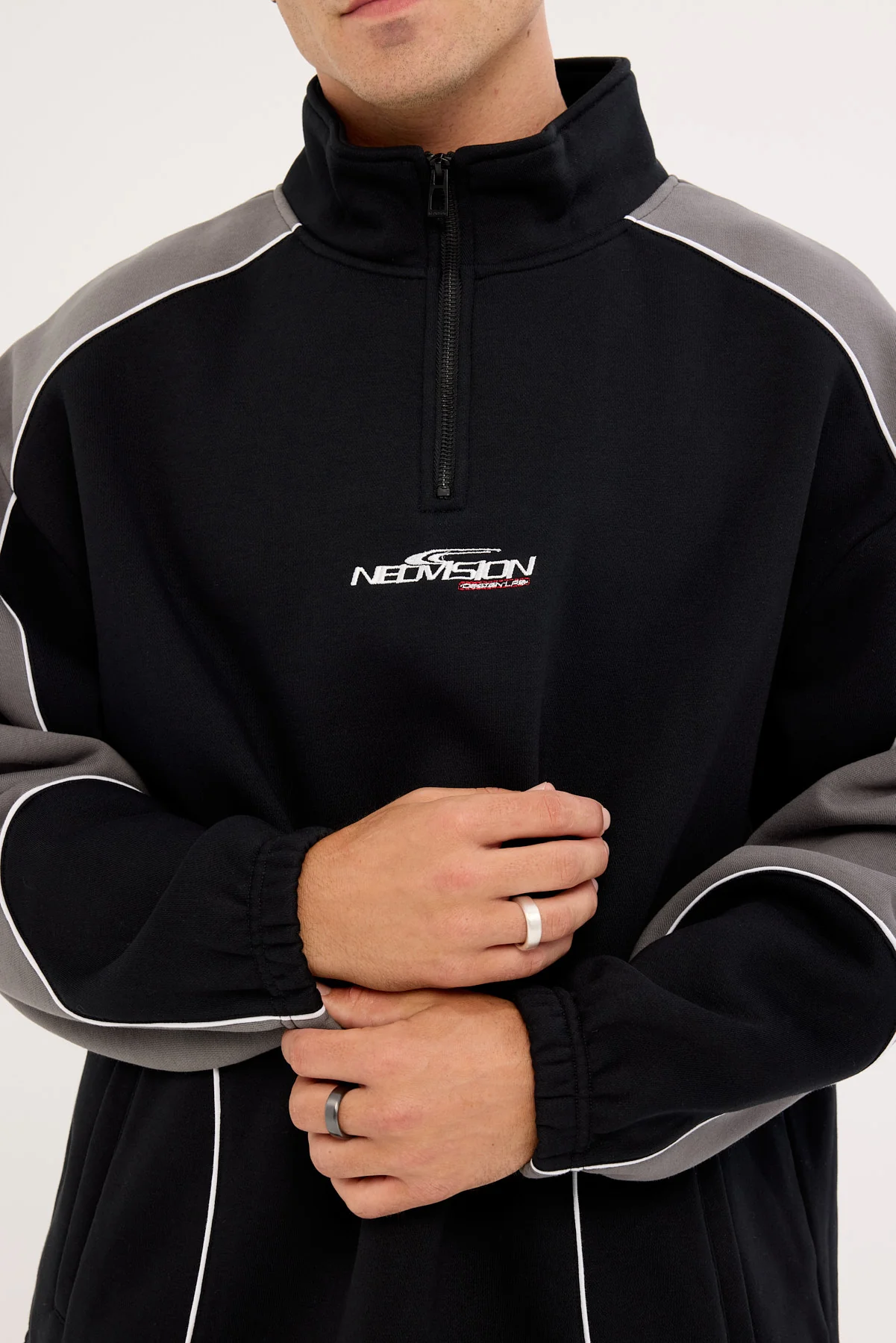 Neovision Hunt Elastic Quarter Zip Crew Black/Grey - Image 3