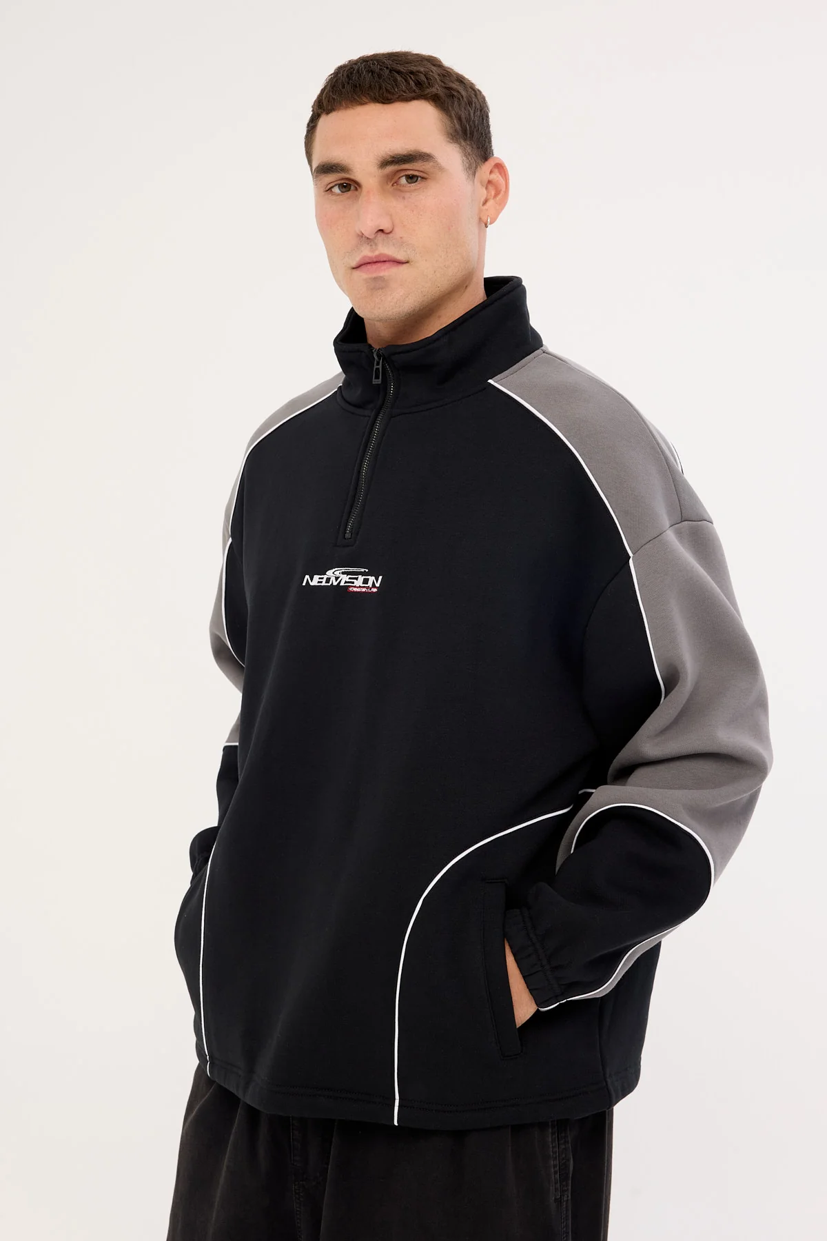 Neovision Hunt Elastic Quarter Zip Crew Black/Grey - Image 4