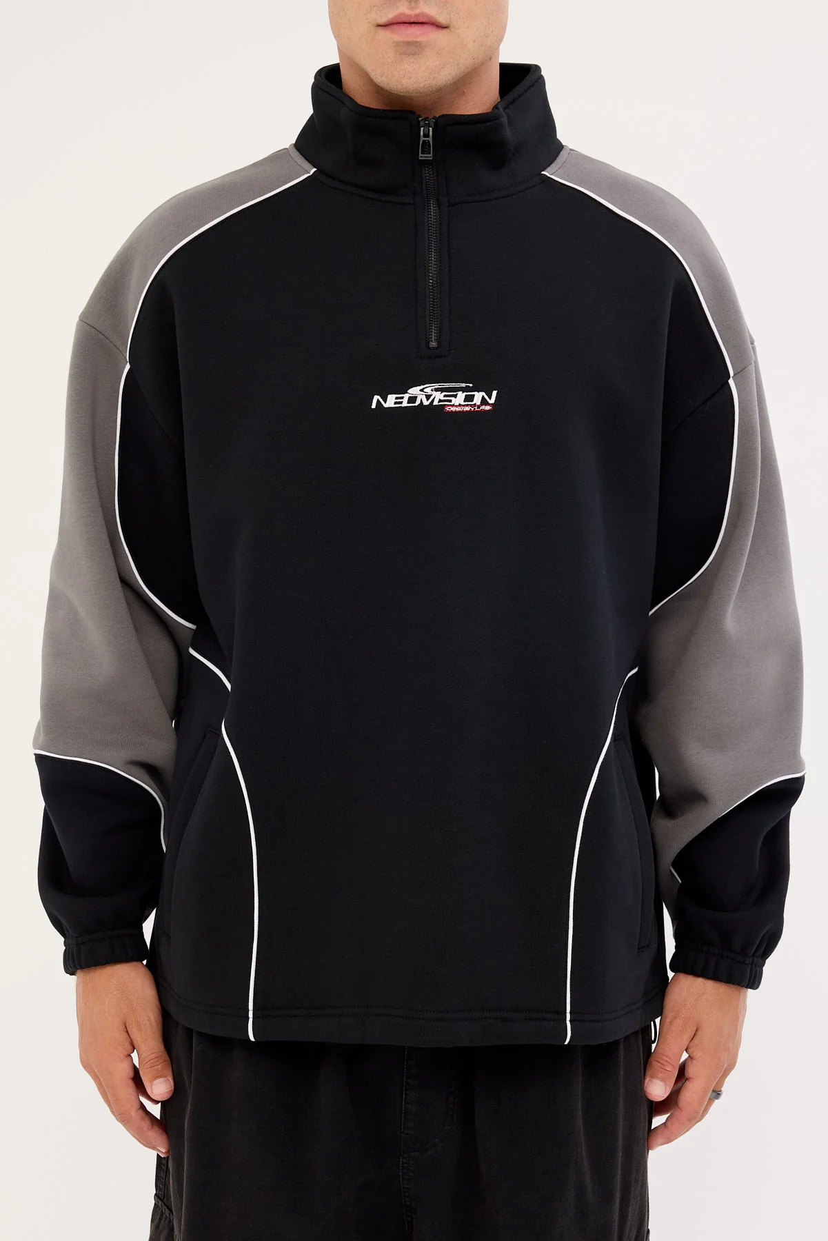 Neovision Hunt Elastic Quarter Zip Crew Black/Grey - Image 6