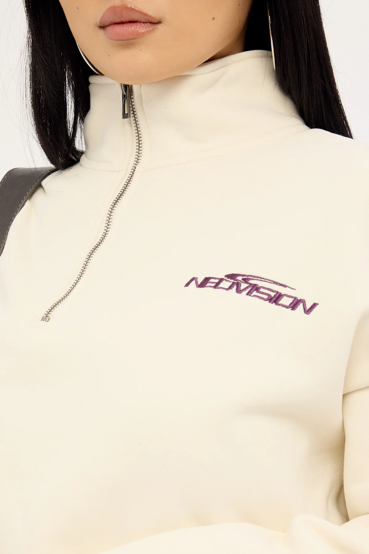 Neovision Hunt Relaxed Quarter Zip Crew Cream - Image 4