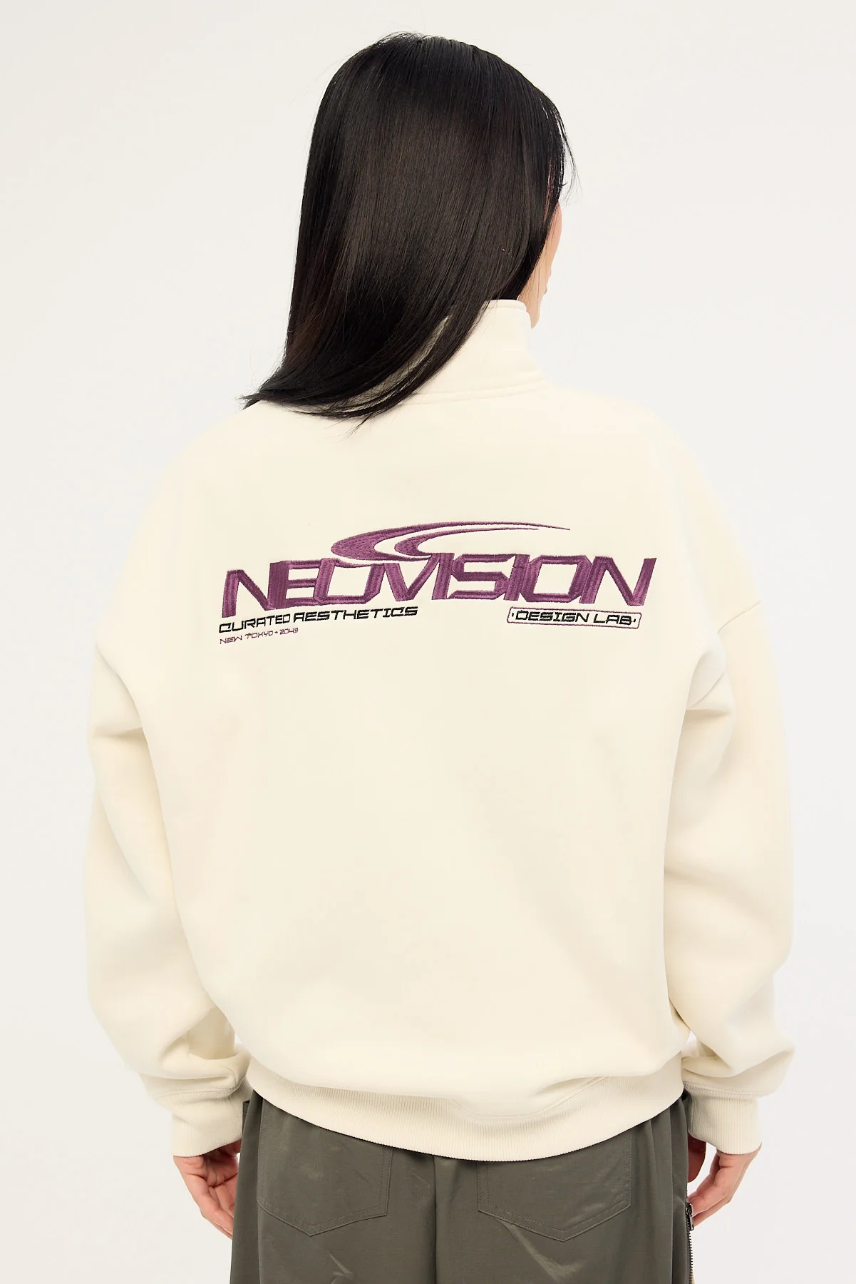 Neovision Hunt Relaxed Quarter Zip Crew Cream - Image 6