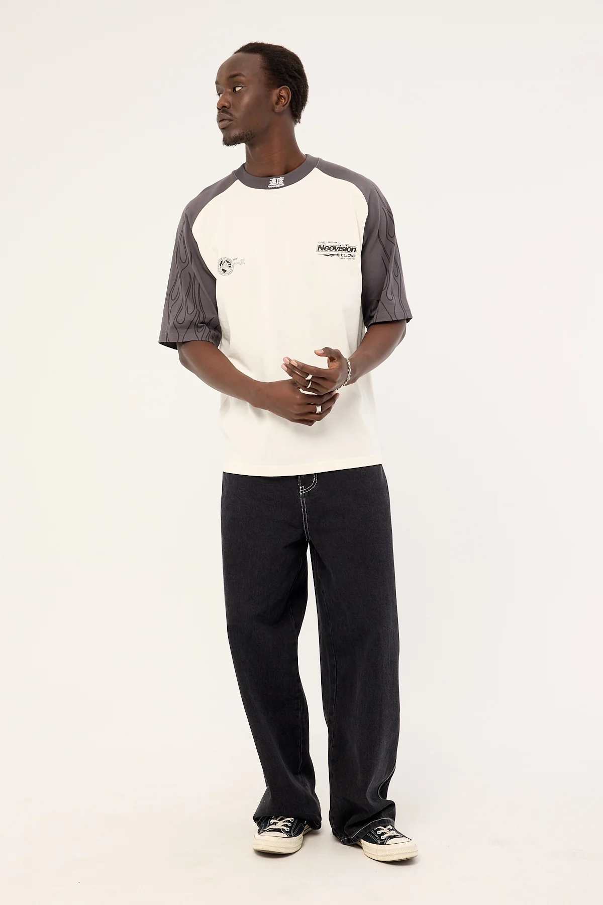 Neovision Inferno Raglan Street Super Heavy Tee Off White - Image 2