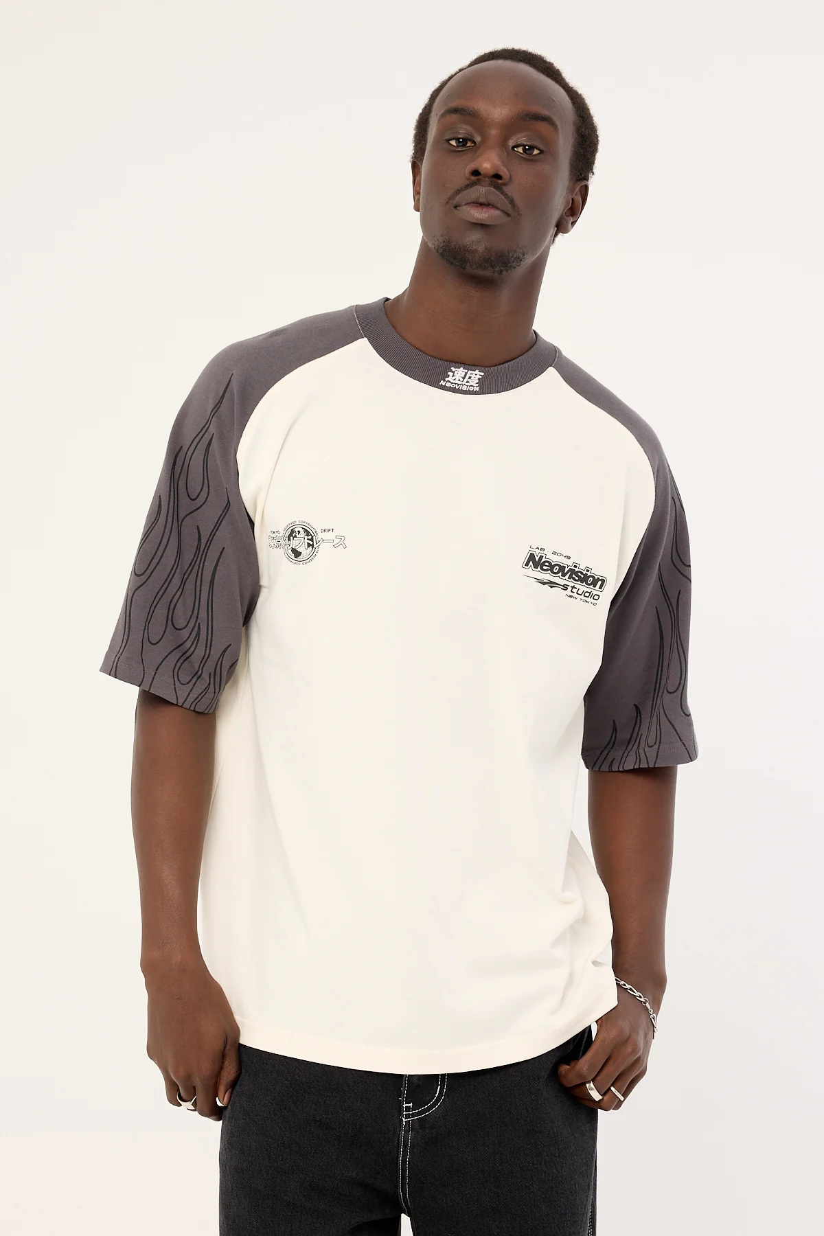 Neovision Inferno Raglan Street Super Heavy Tee Off White - Image 3