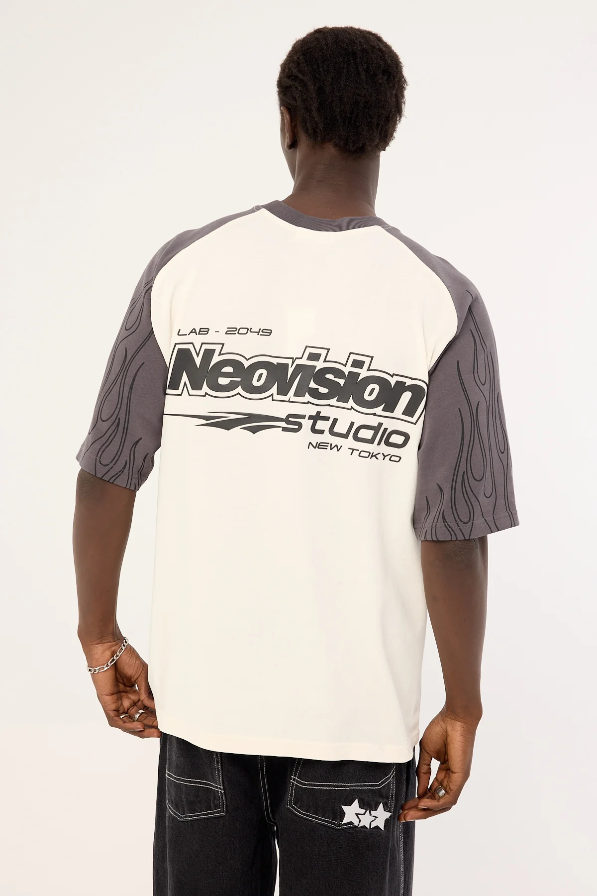 Neovision Inferno Raglan Street Super Heavy Tee Off White - Image 6
