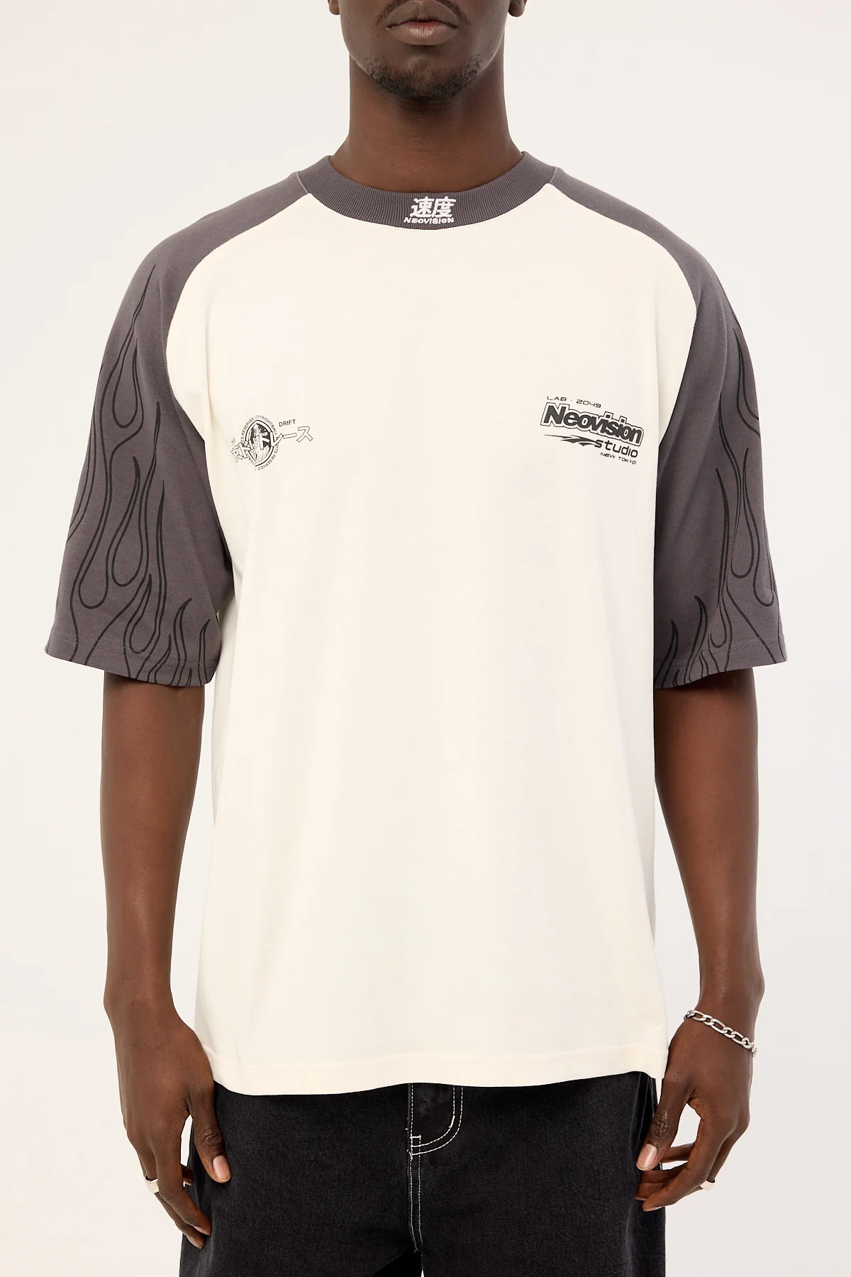 Neovision Inferno Raglan Street Super Heavy Tee Off White - Image 7