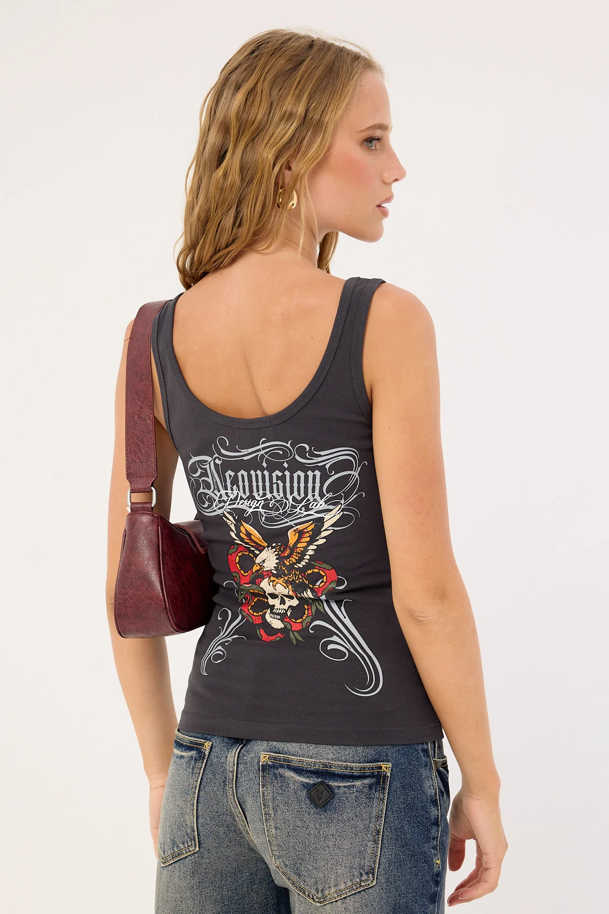 Neovision Inked Singlet Tank Top Washed Black - Image 5