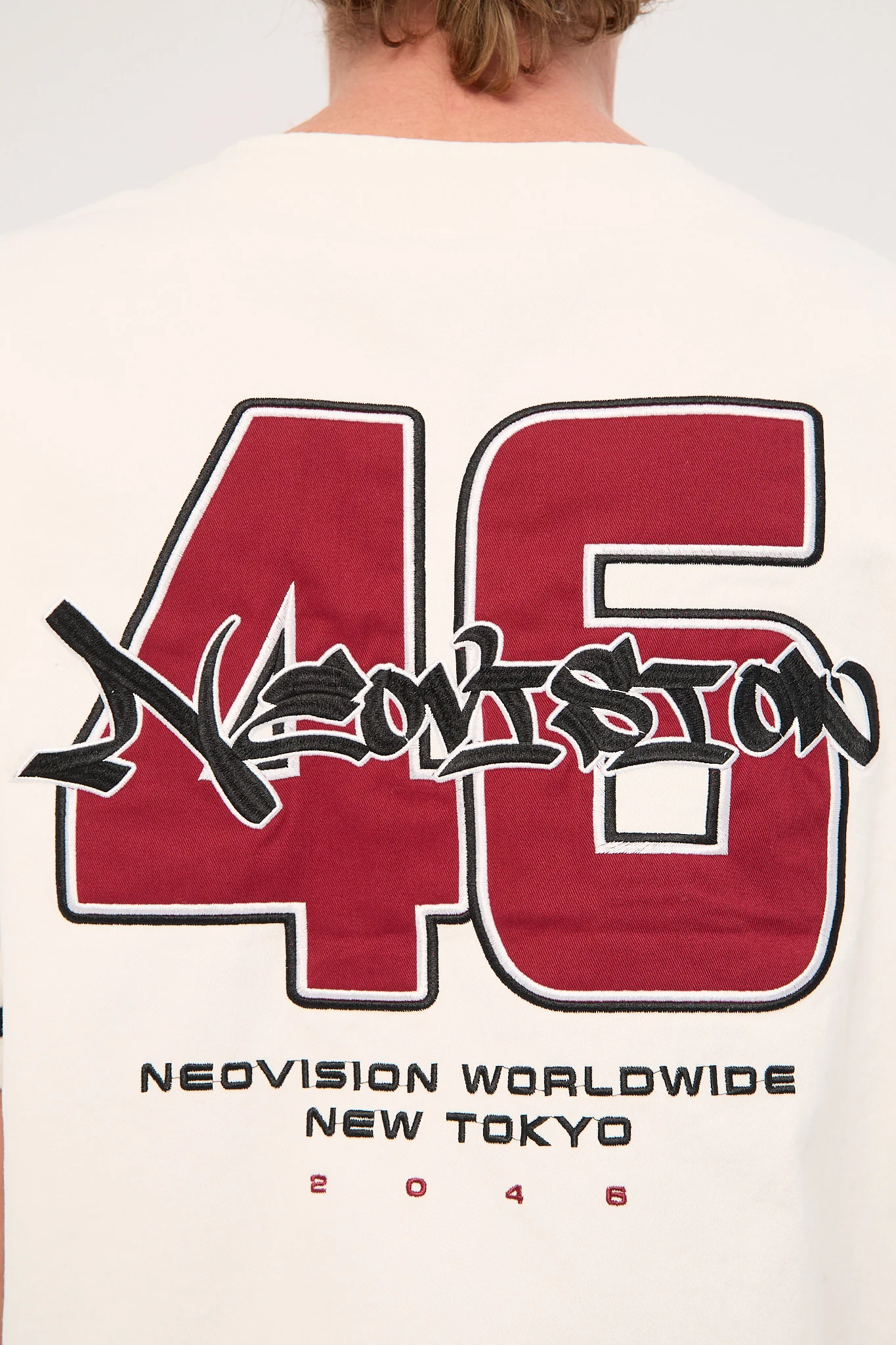Neovision Innings Baseball Oversize Cropped Shirt Off White - Image 6