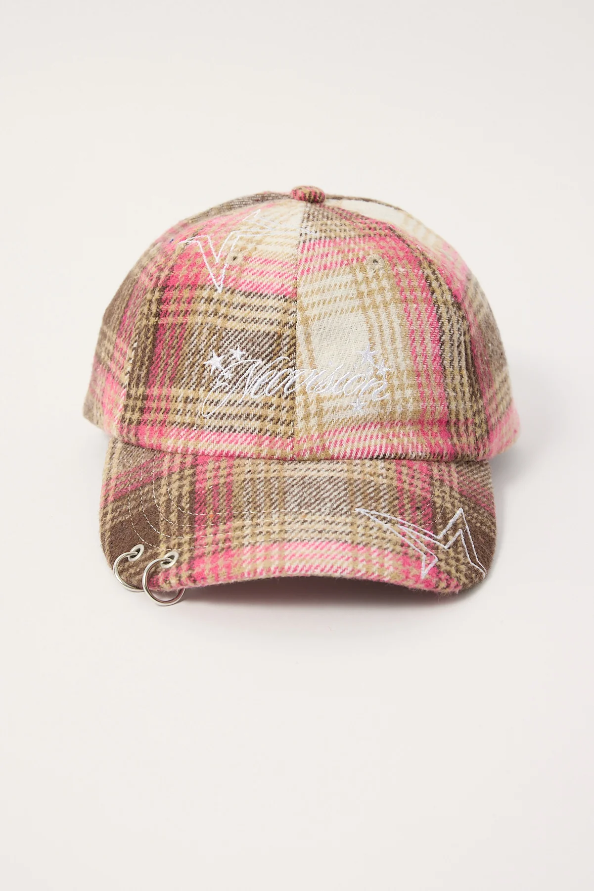 Neovision Inscription Orb Check Dad Cap Pink Print