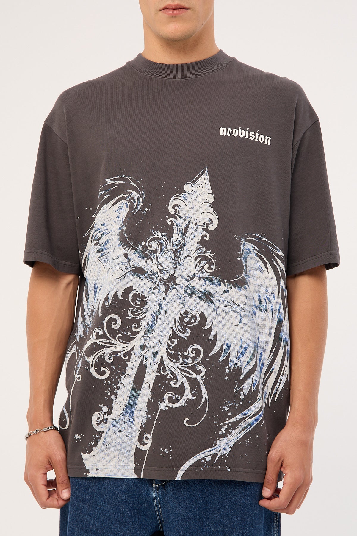 Neovision Insignia Oversized Super Heavy Tee Washed Black - Image 13