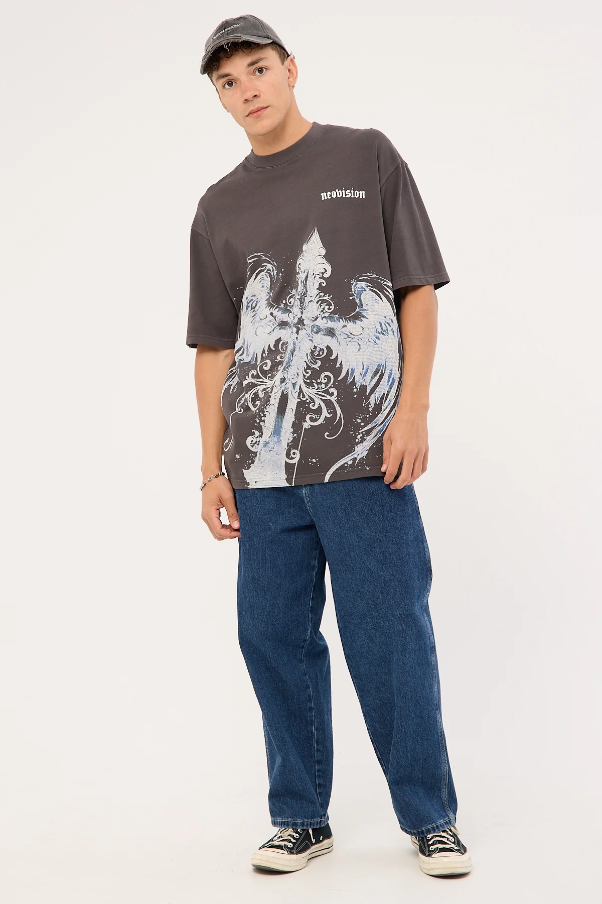 Neovision Insignia Oversized Super Heavy Tee Washed Black - Image 2