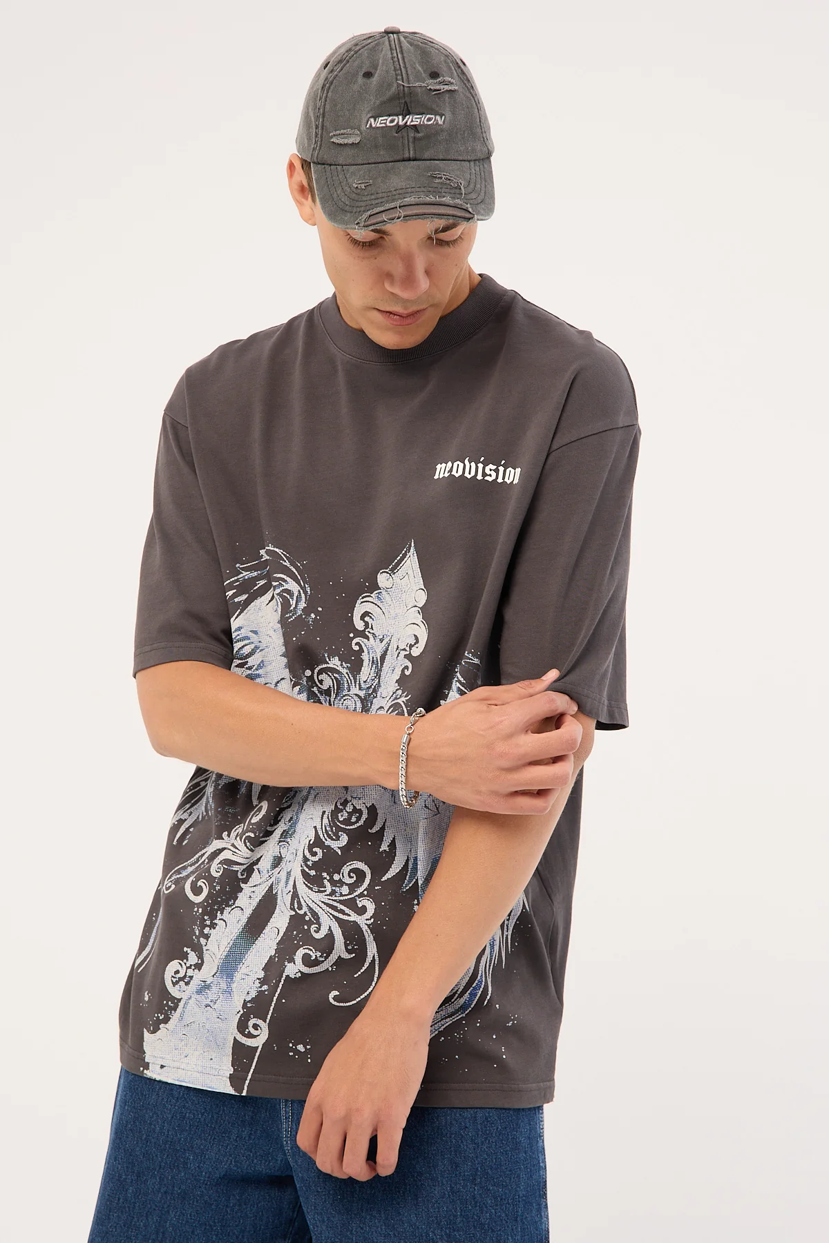 Neovision Insignia Oversized Super Heavy Tee Washed Black - Image 6