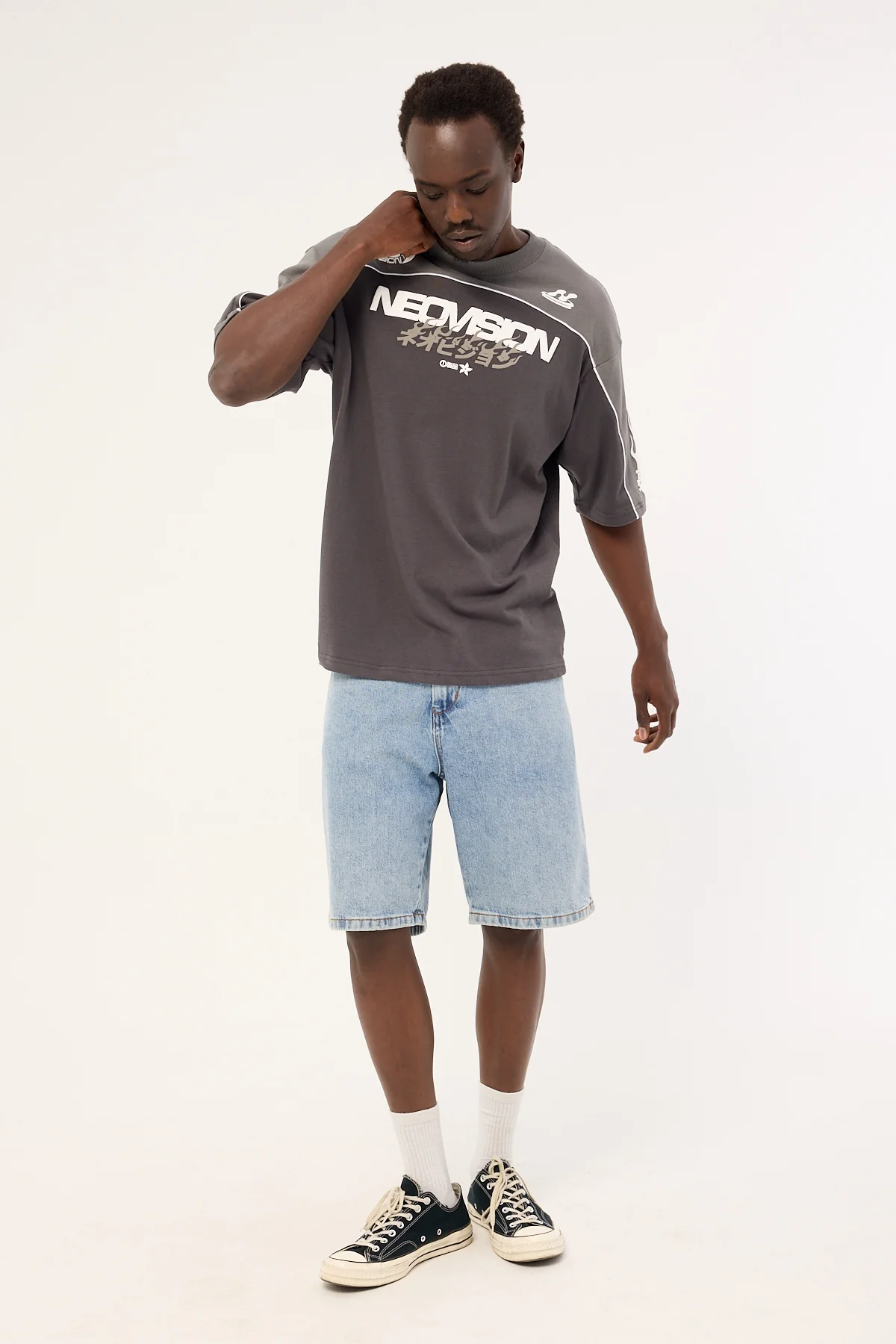 Neovision Kaen Oversize Super Heavy Tee Smoke Grey/Ash Black - Image 2