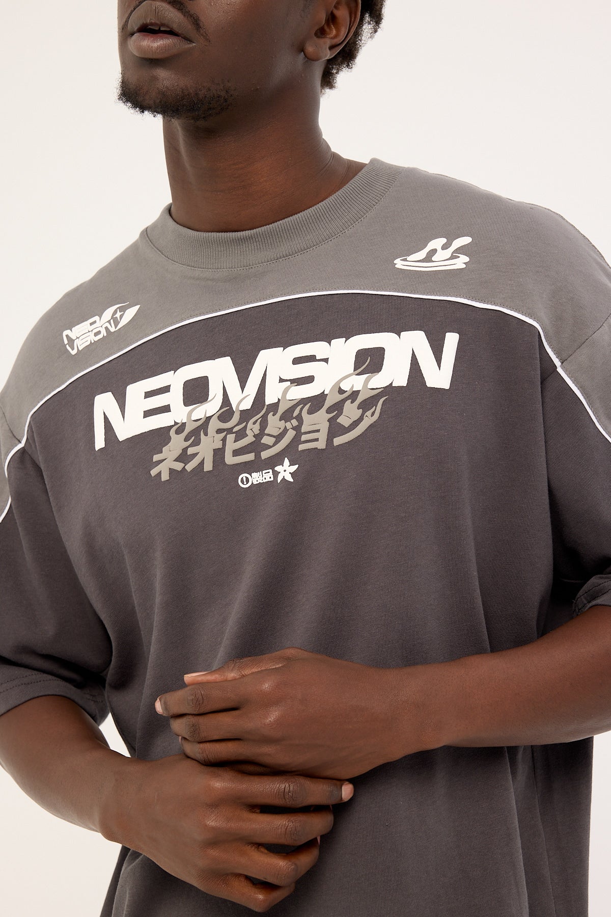 Neovision Kaen Oversize Super Heavy Tee Smoke Grey/Ash Black - Image 5