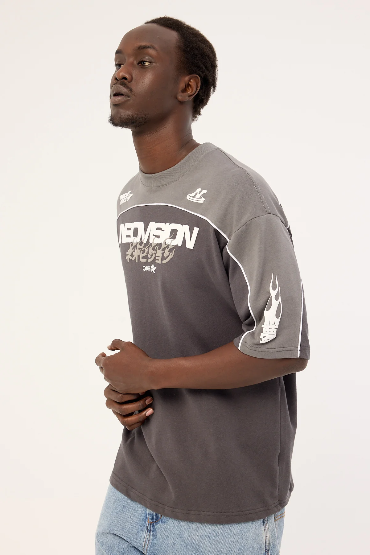 Neovision Kaen Oversize Super Heavy Tee Smoke Grey/Ash Black - Image 6