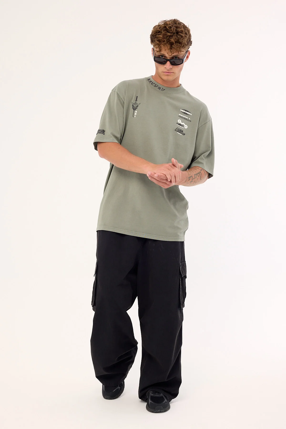 Neovision Kamen Oversize Super Heavy Tee Washed Basil - Image 4