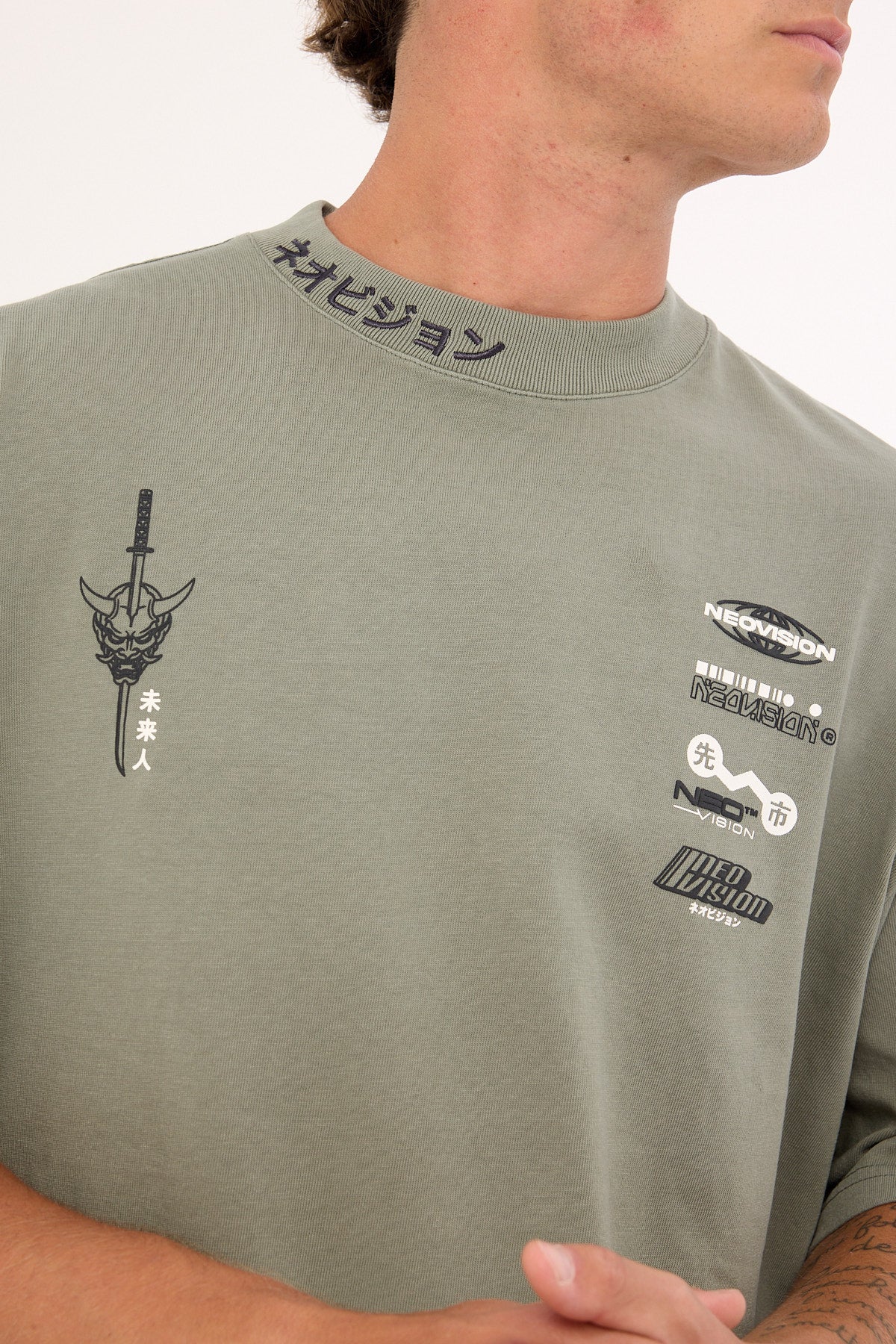Neovision Kamen Oversize Super Heavy Tee Washed Basil - Image 6