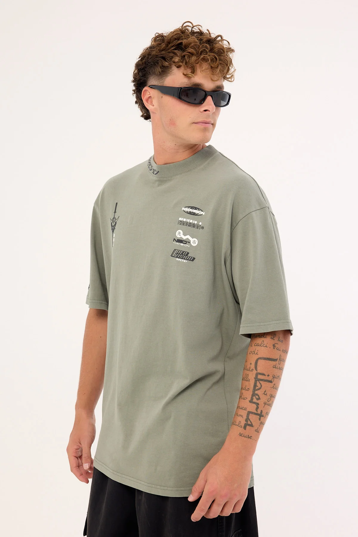 Neovision Kamen Oversize Super Heavy Tee Washed Basil - Image 7