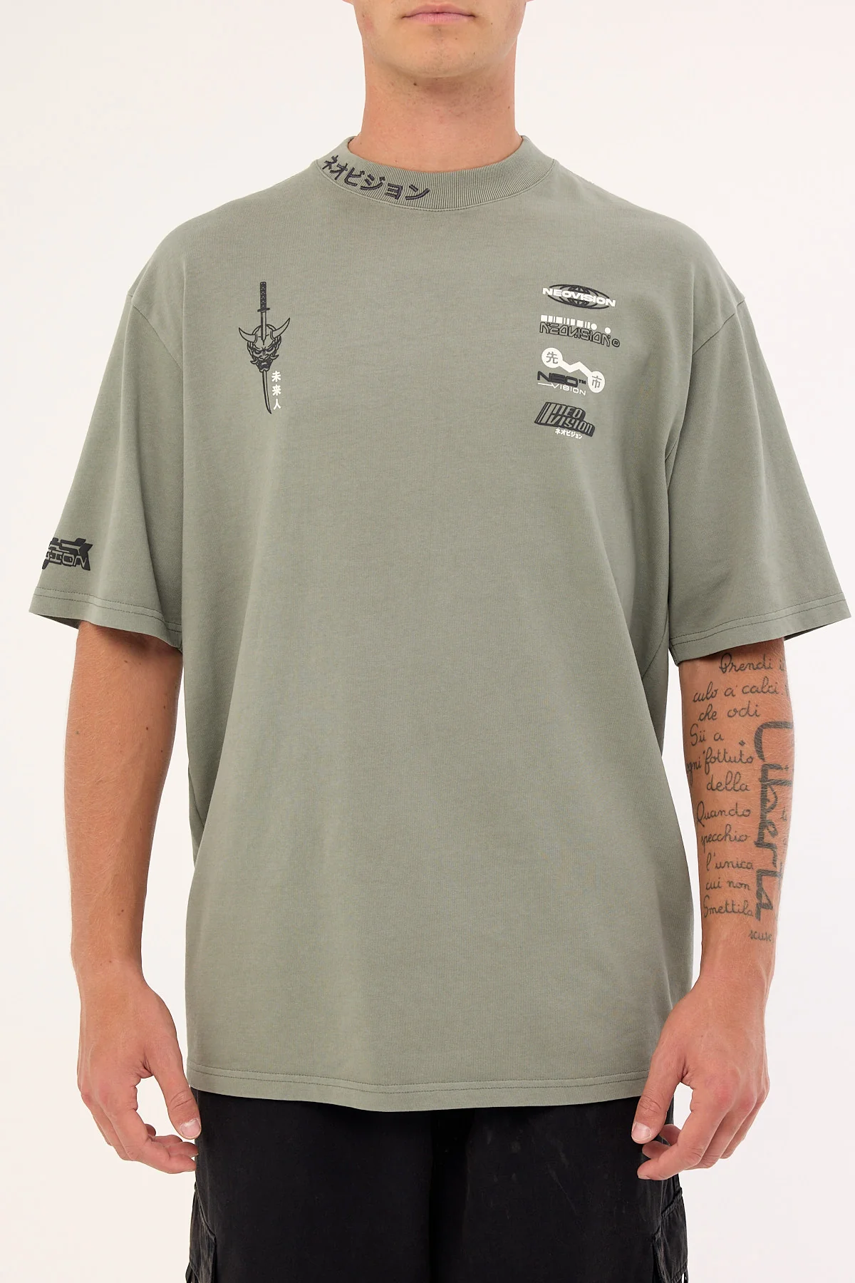 Neovision Kamen Oversize Super Heavy Tee Washed Basil - Image 8