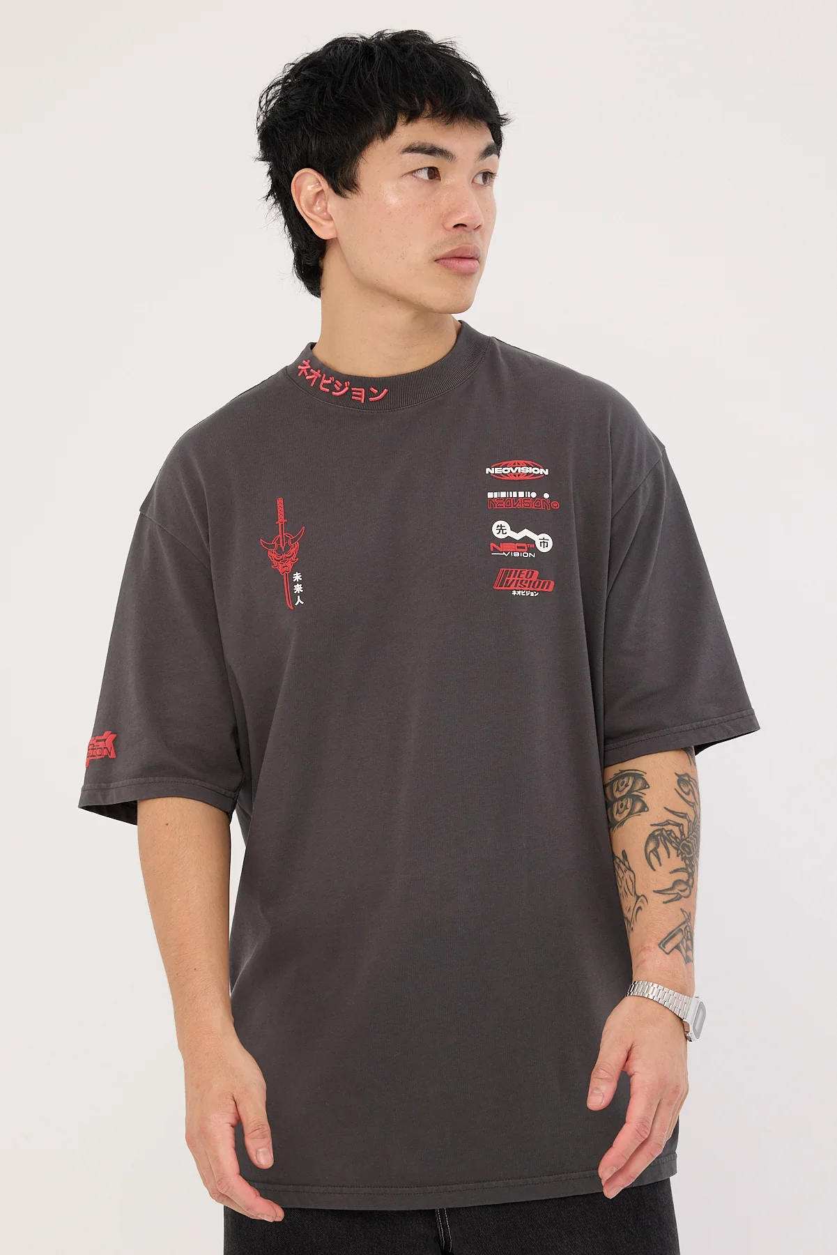 Neovision Kamen Oversize Super Heavy Tee Washed Black - Image 2
