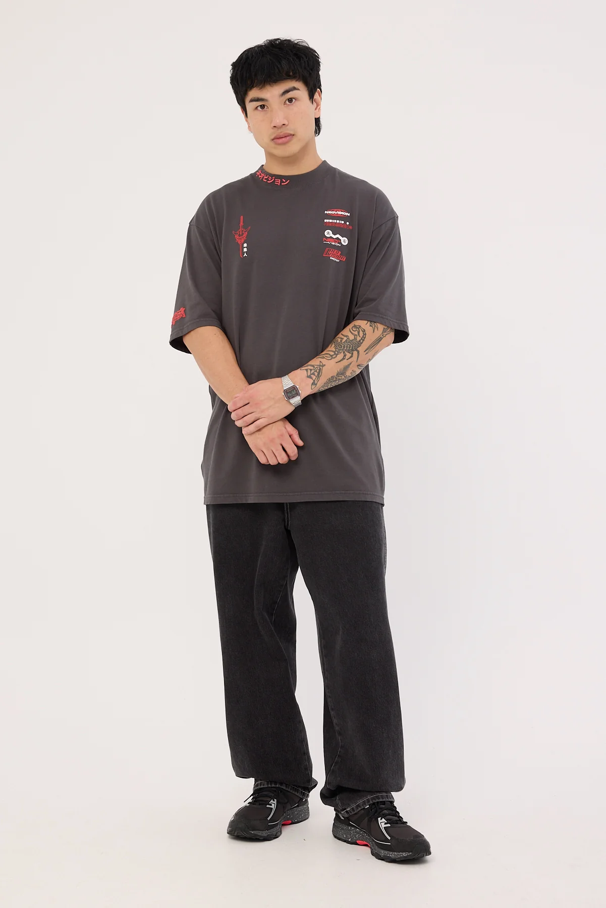 Neovision Kamen Oversize Super Heavy Tee Washed Black - Image 3