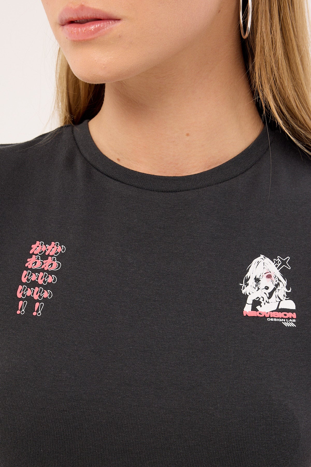 Neovision Kawaii Baby Tee Washed Black - Image 6
