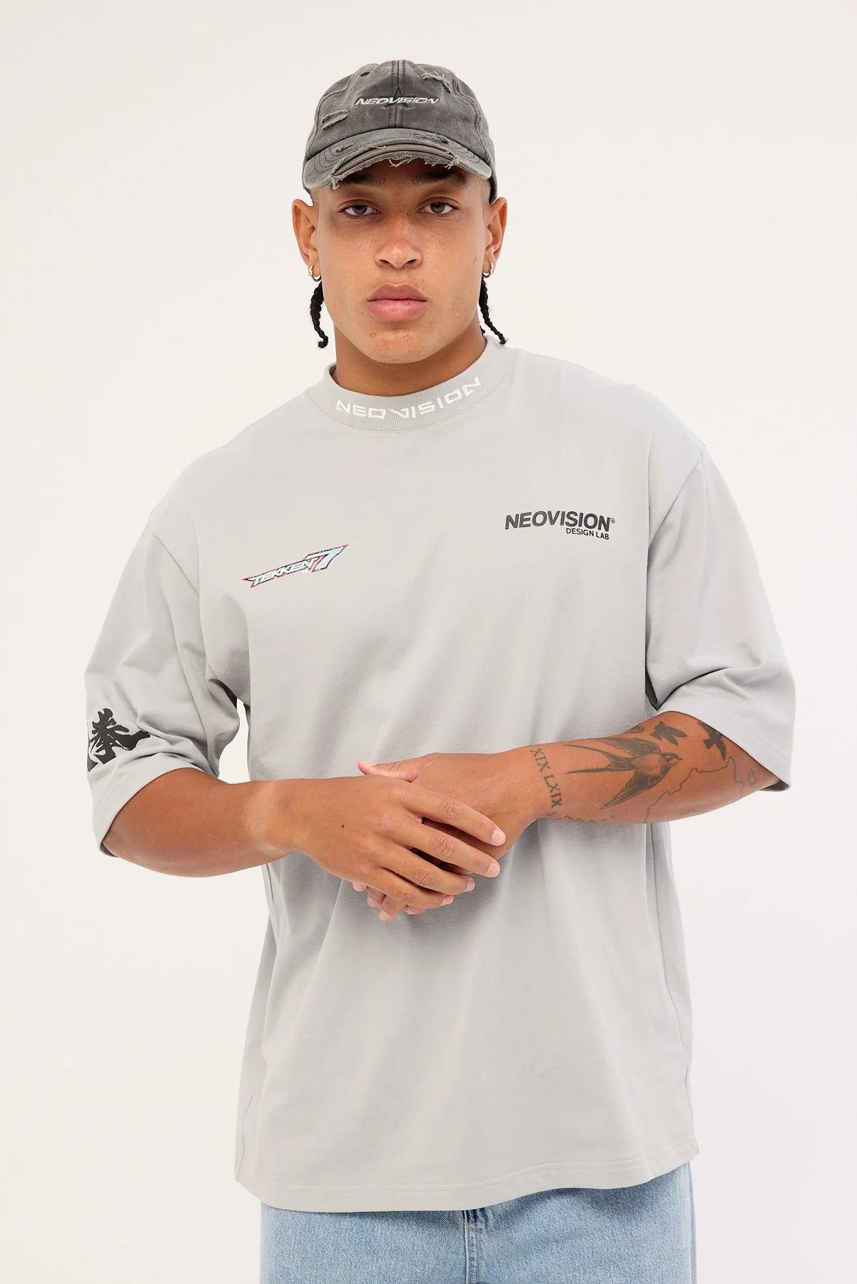 Neovision King Tribal Street Super Heavy Tee Ice Grey - Image 3