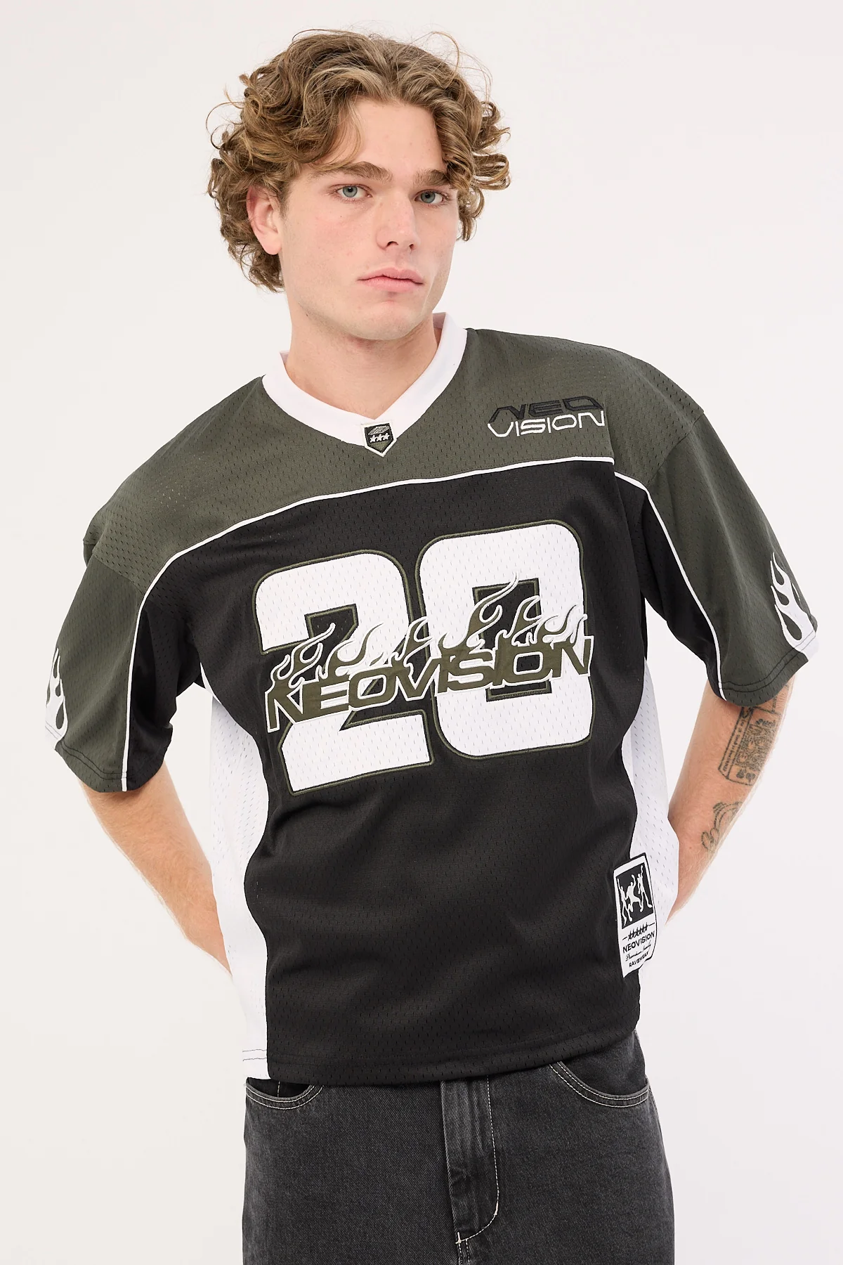 Neovision Kiryu Cropped V Neck Jersey Green/Black - Image 2
