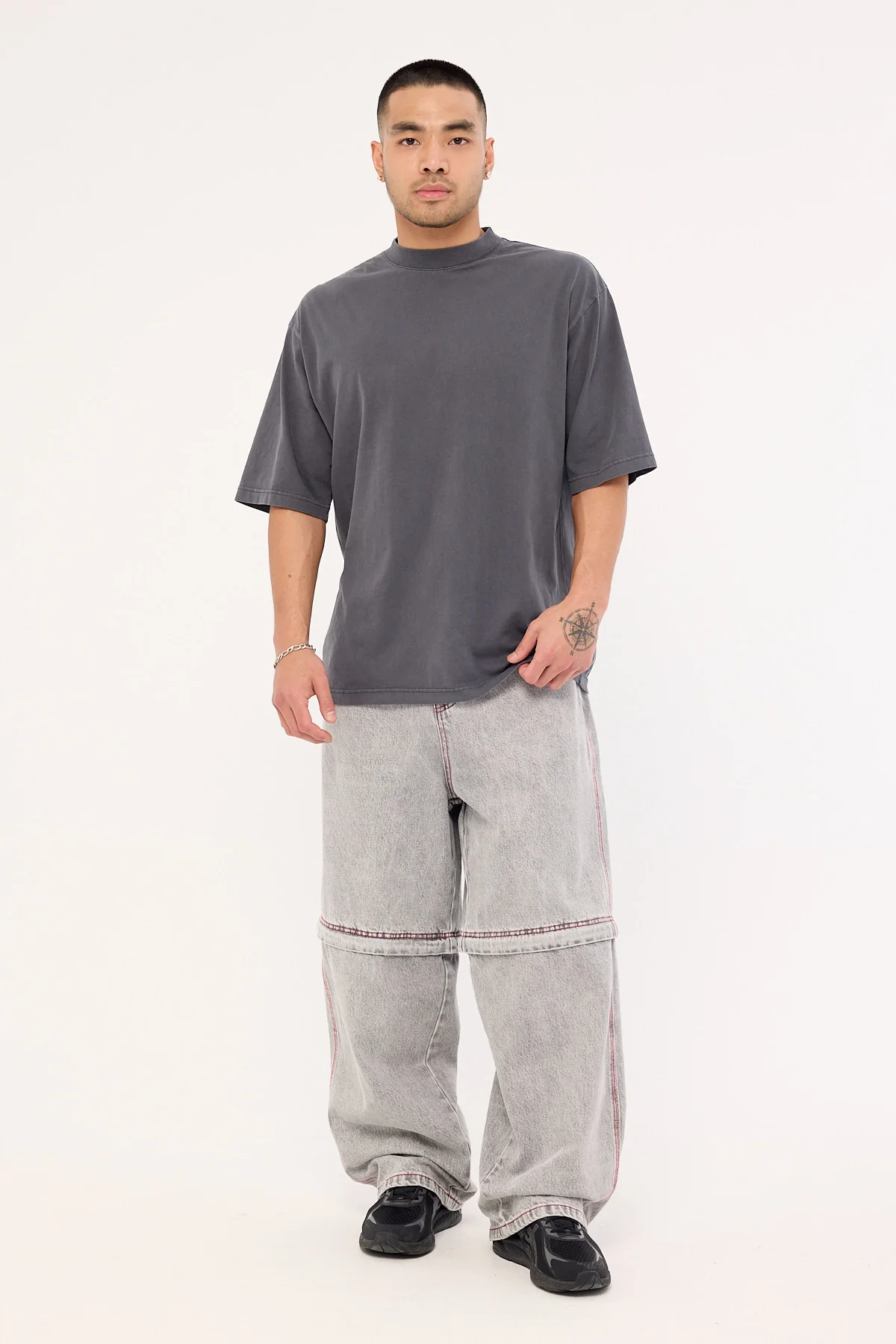 Neovision Krook Zip Off Behemoth Super Baggy Jean Light Grey