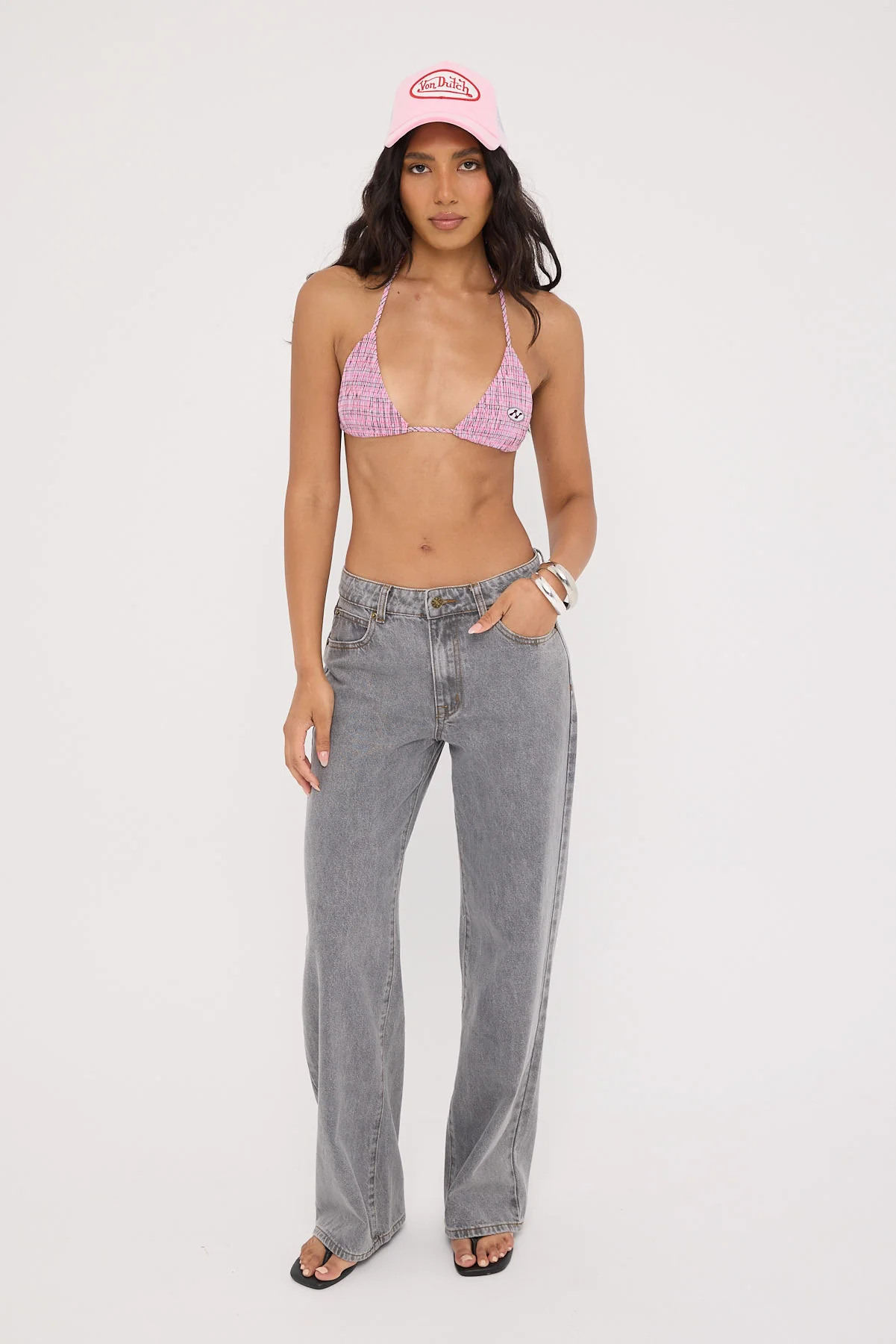Neovision Lightning Smocked Bralette Pink Check - Image 2