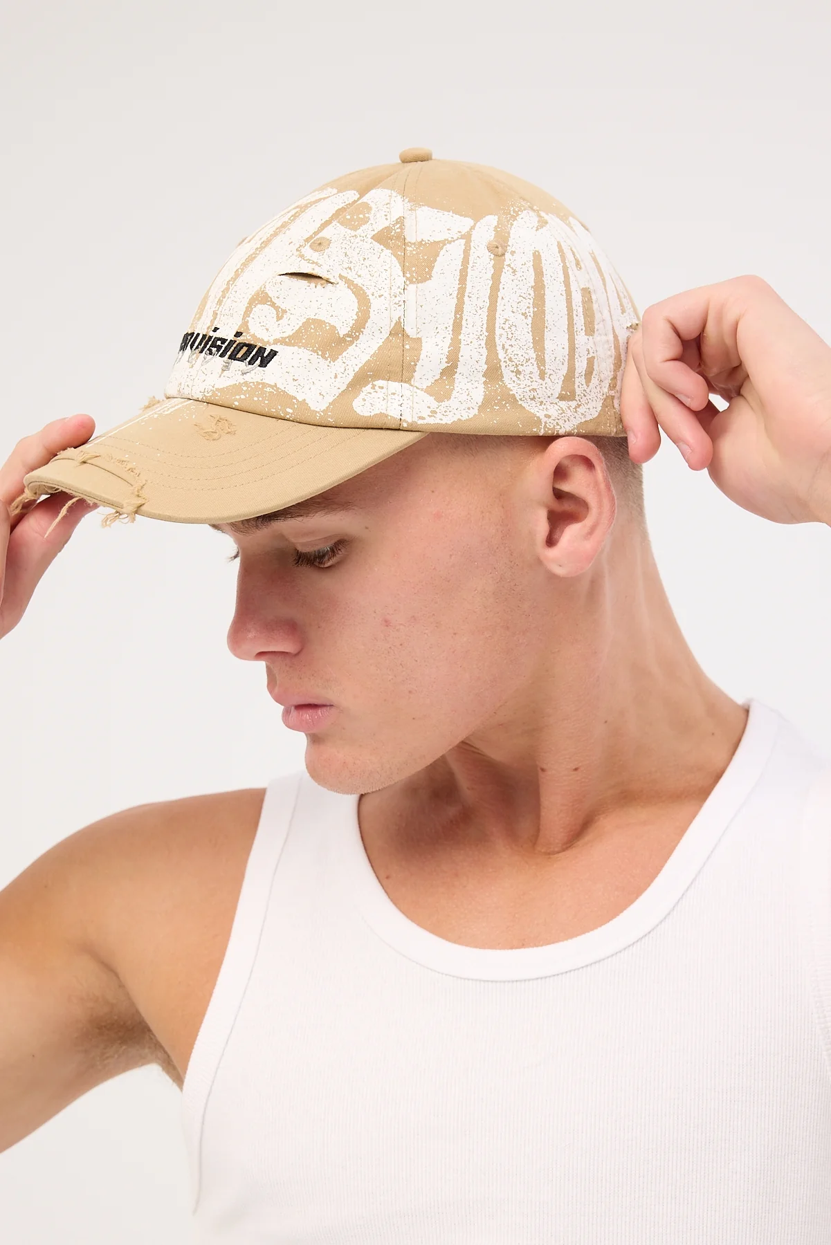Neovision Menace Distressed Dad Cap Tan - Image 2