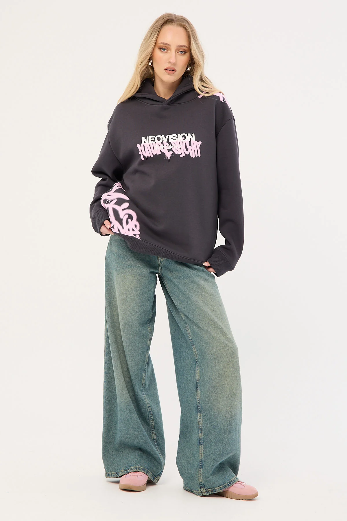 Neovision Misfit Relaxed Hoodie Washed Black - Image 3
