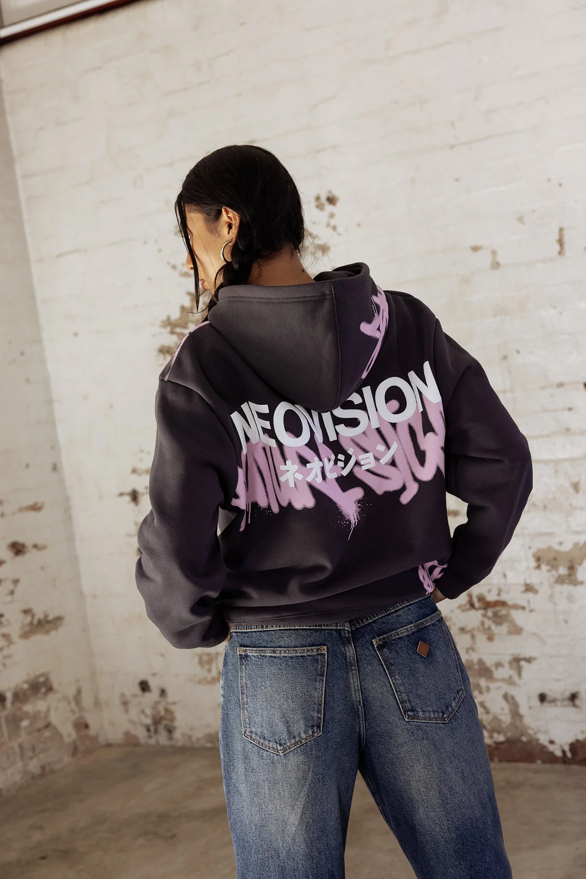 Neovision Misfit Relaxed Hoodie Washed Black - Image 4