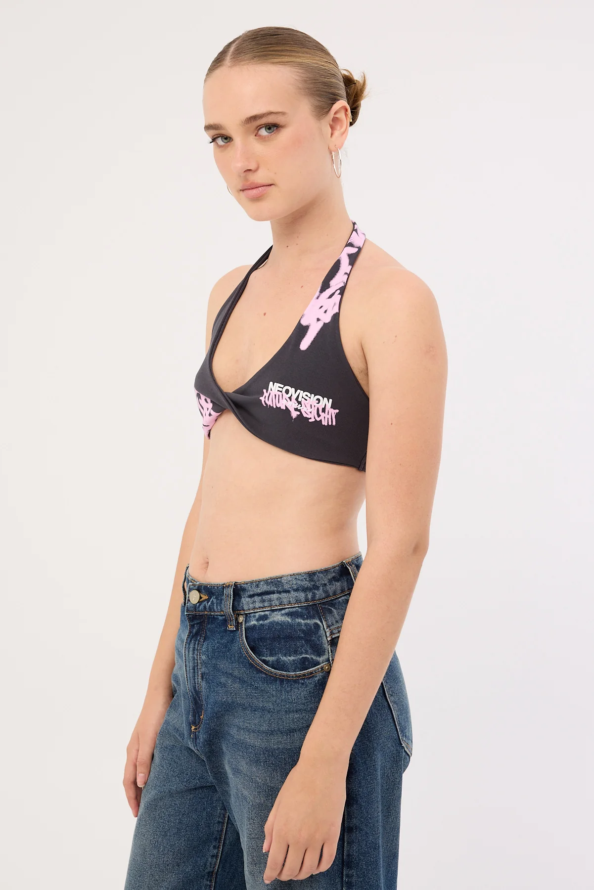 Neovision Misfit Twist Bralette Washed Black - Image 4