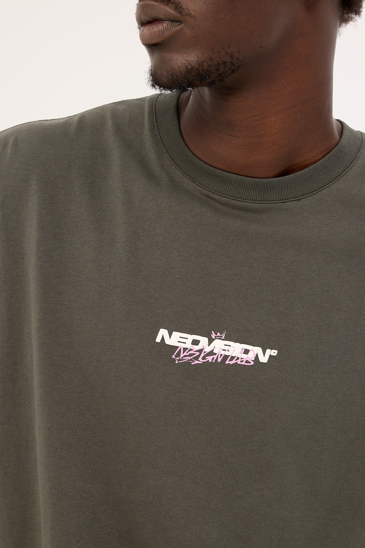 Neovision Mural Muscle Tank Dark Khaki - Image 4