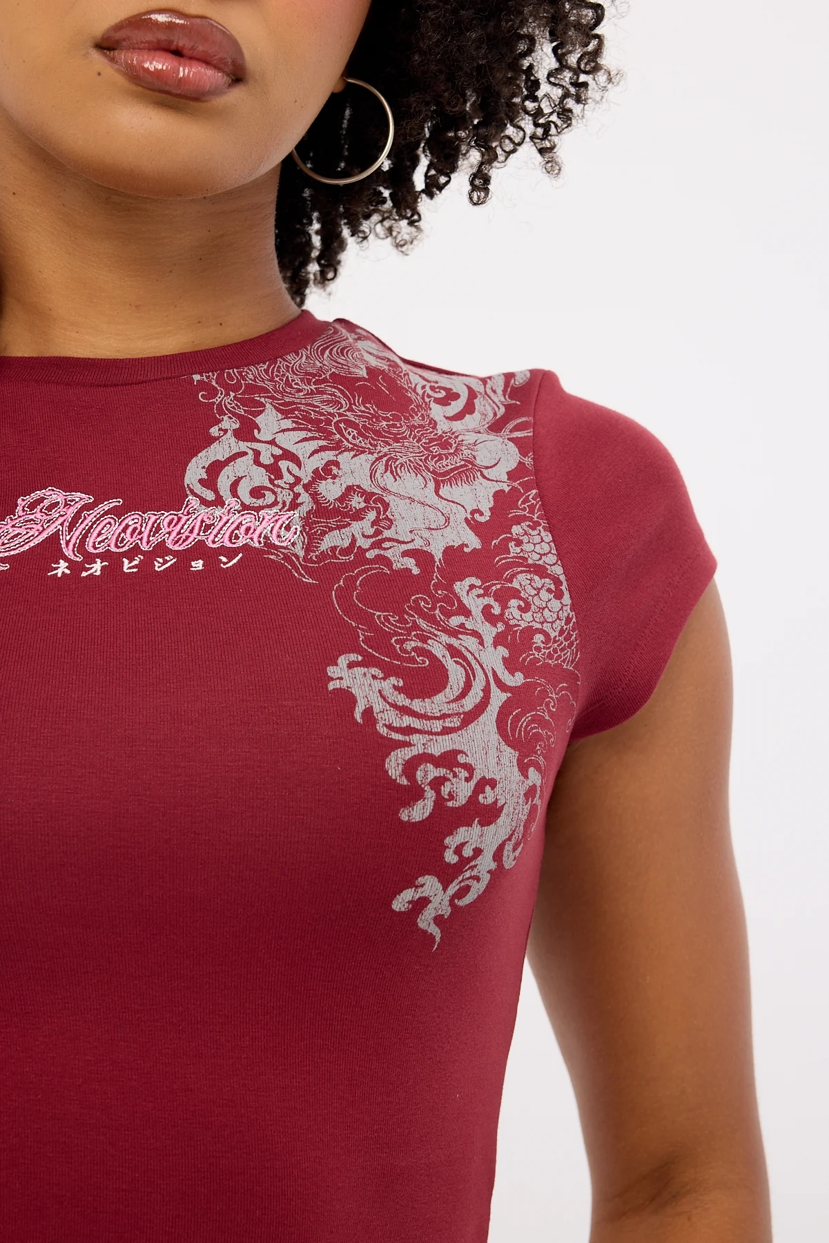 Neovision Nami Baby Tee Burgundy - Image 5