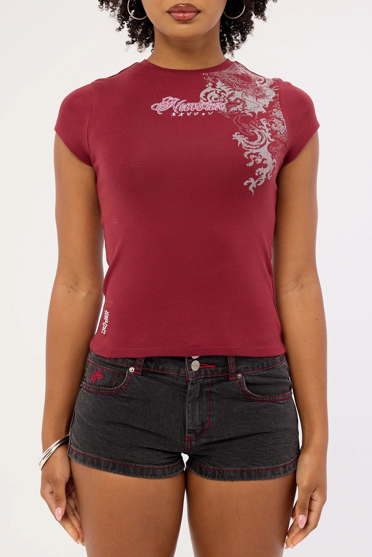 Neovision Nami Baby Tee Burgundy - Image 7
