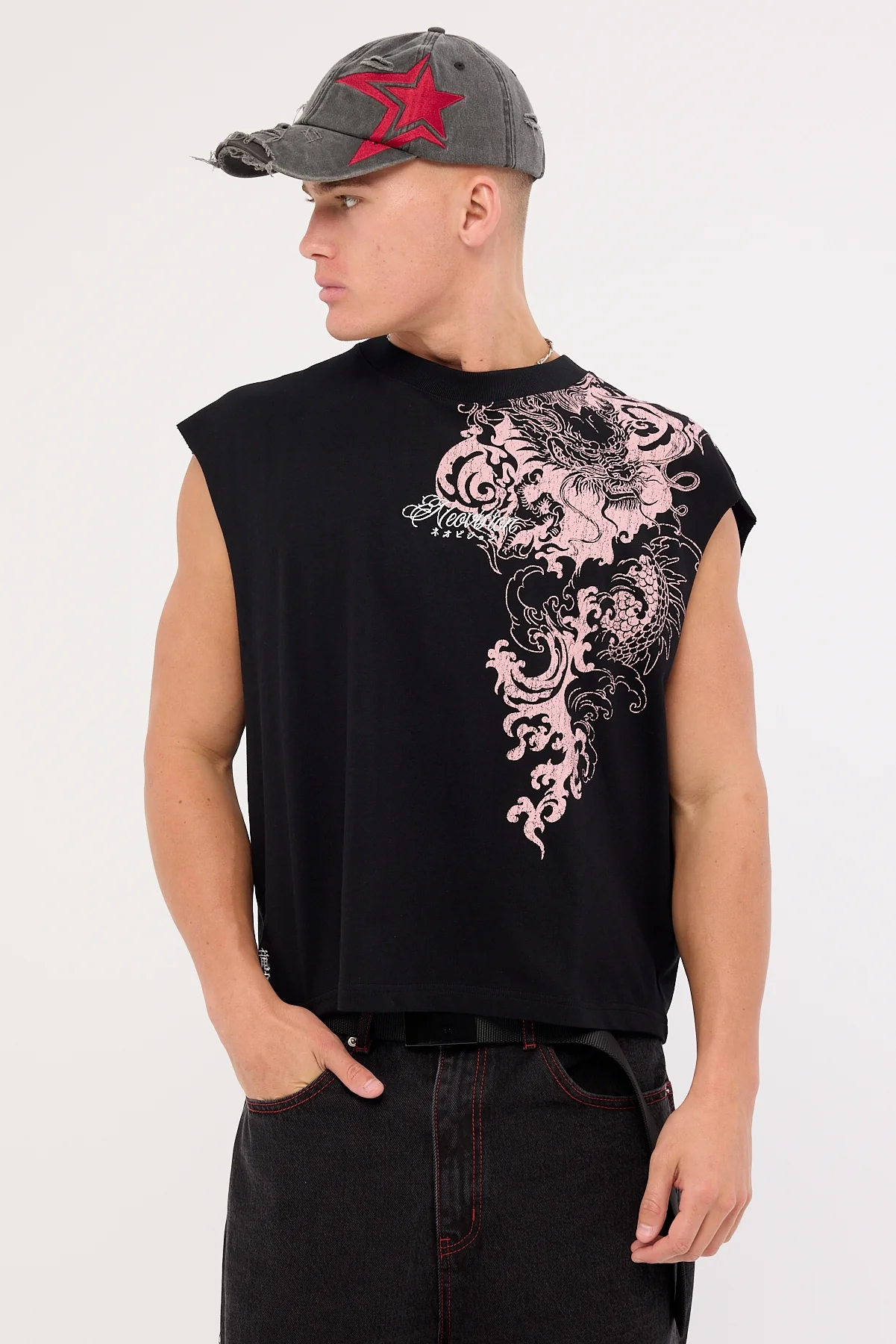 Neovision Nami Cropped Muscle Tank Black - Image 3