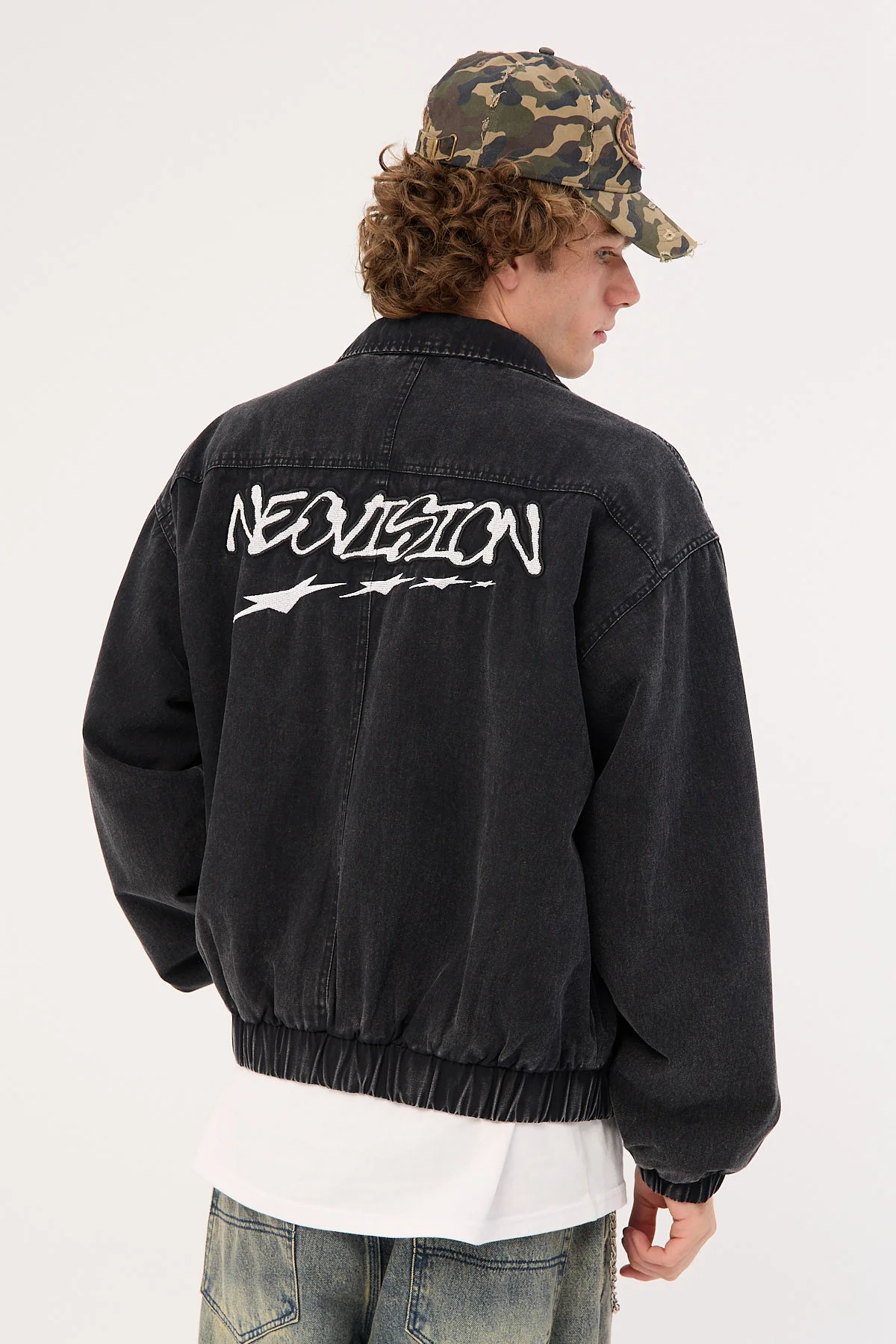 Neovision Nebular Collared Bomber Jacket Washed Black - Image 2