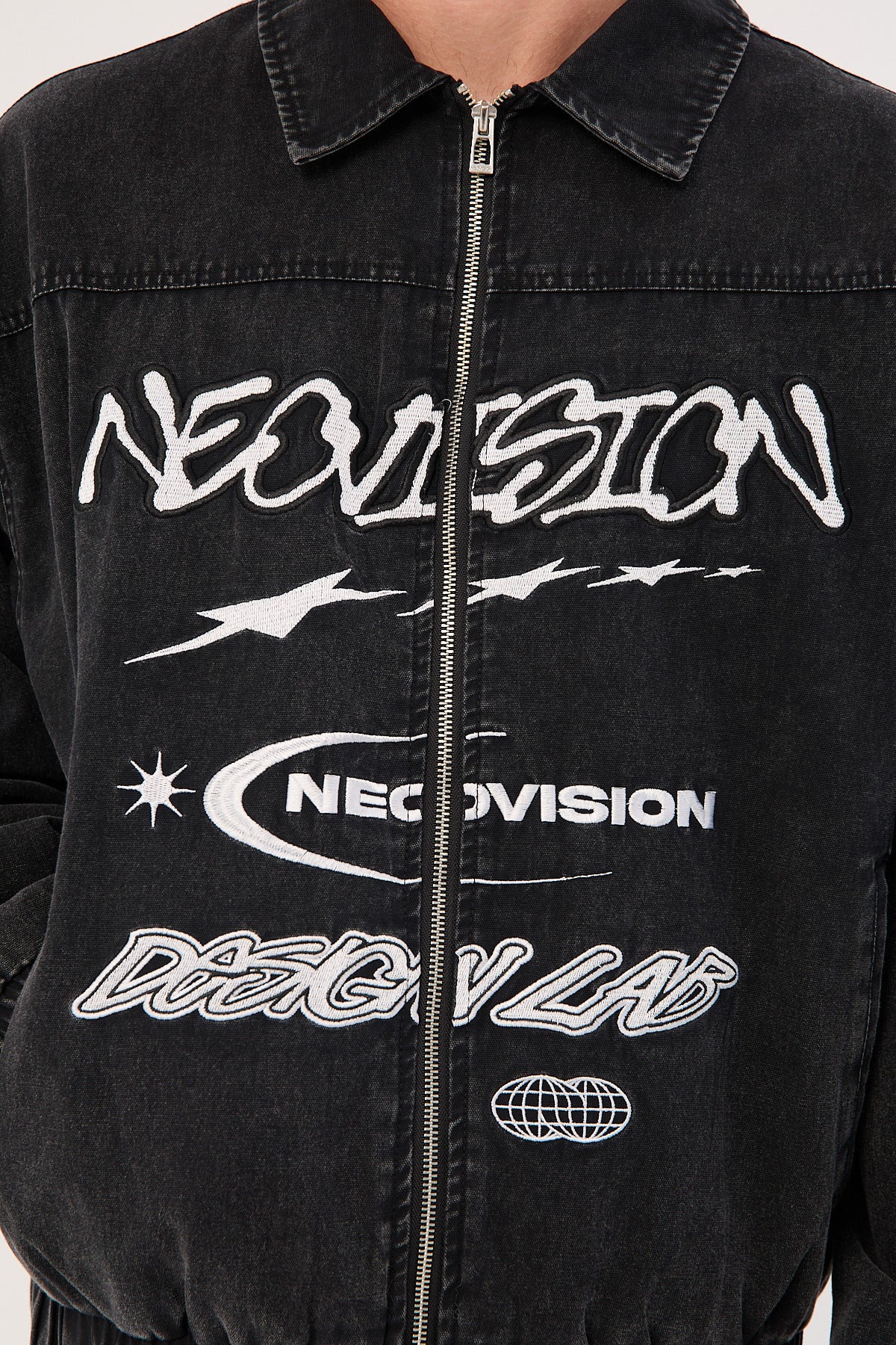 Neovision Nebular Collared Bomber Jacket Washed Black - Image 5