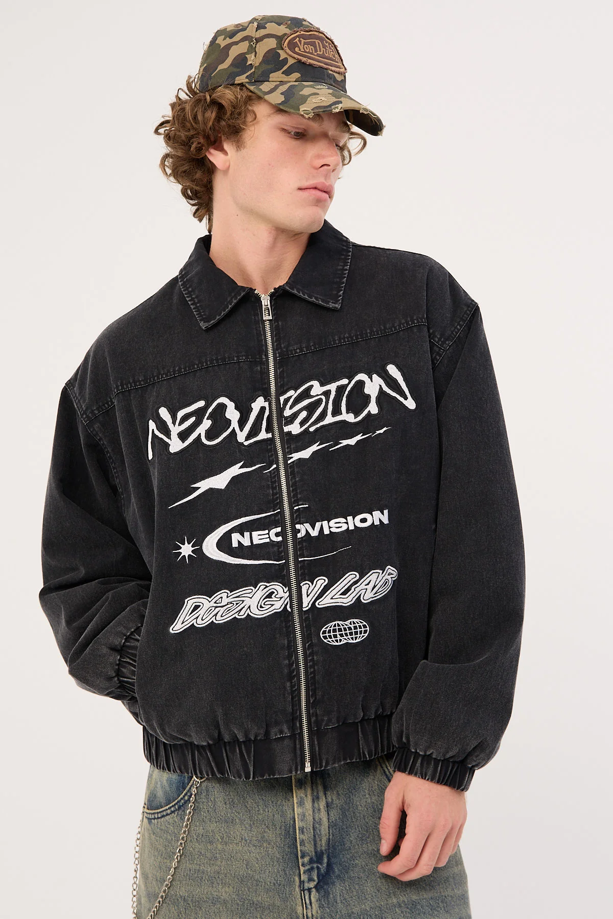 Neovision Nebular Collared Bomber Jacket Washed Black - Image 6
