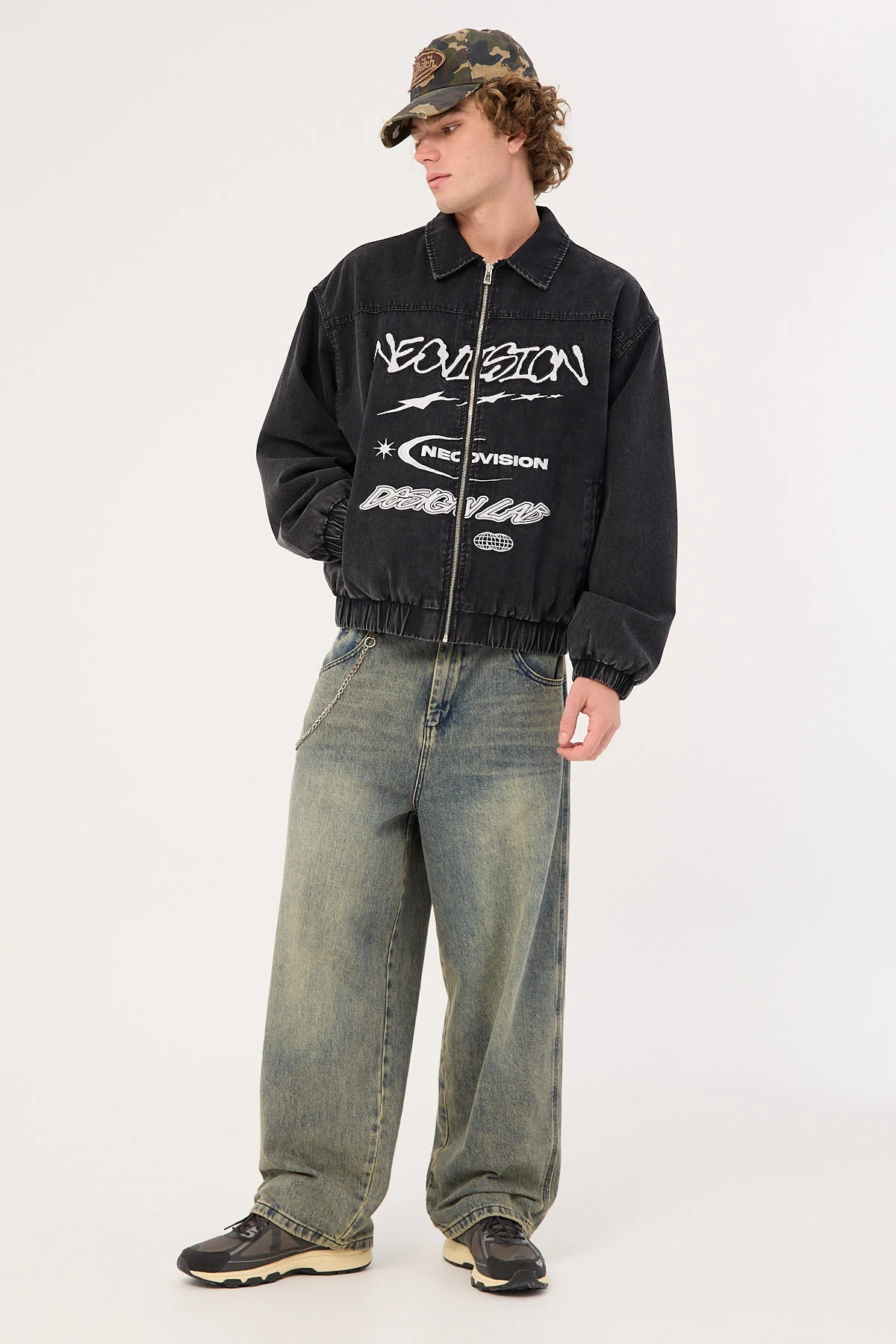 Neovision Nebular Collared Bomber Jacket Washed Black - Image 7